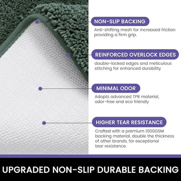 Luxe Home International Bathmat 2500 GSM Microfiber Anti Slip Mats For Bathroom Colour Green