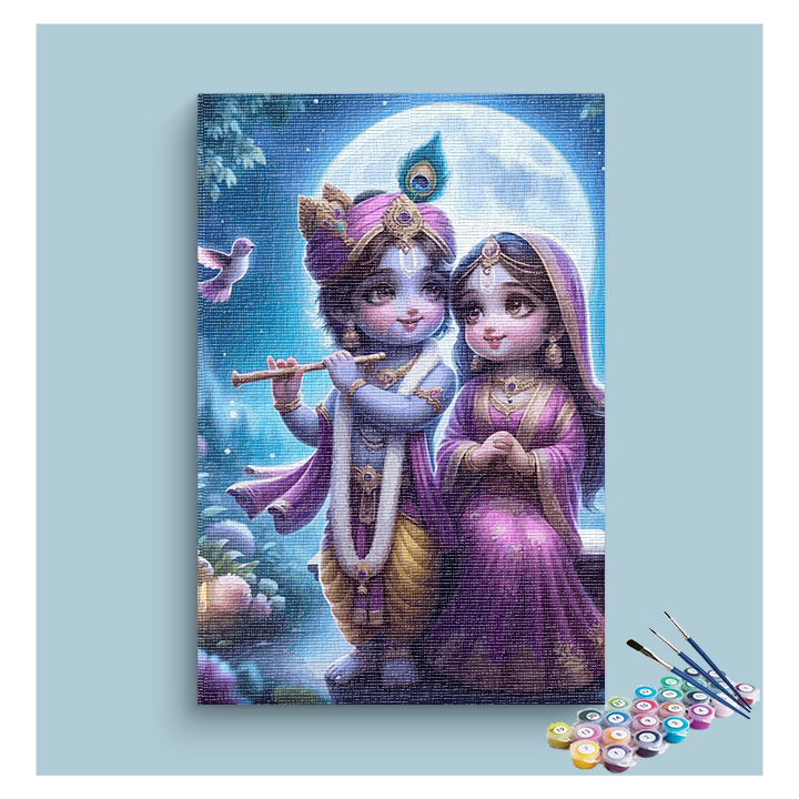 Wallpaper Cute Baby Radha Eazy Arts Moonlit Baby Krishna And