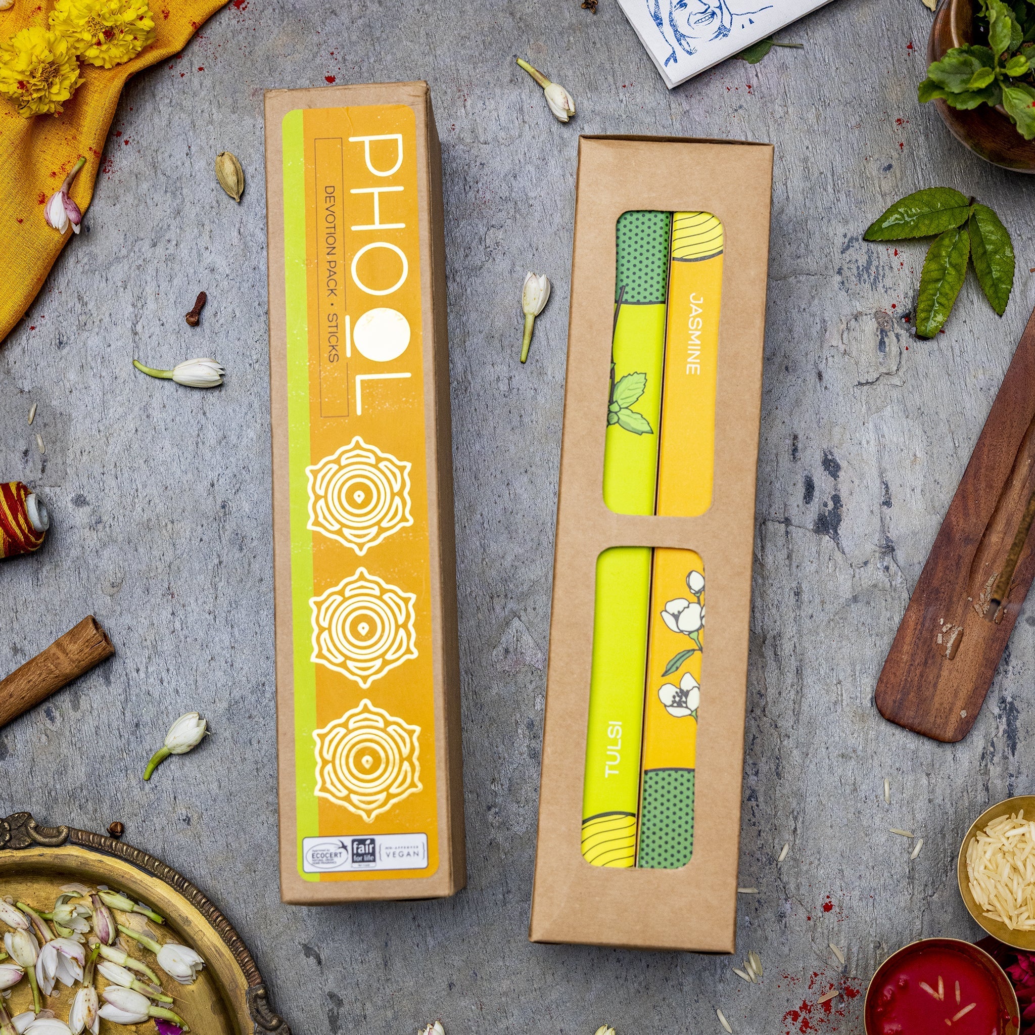 Phool Devotion Pack With Tulsi & Jasmine Combo