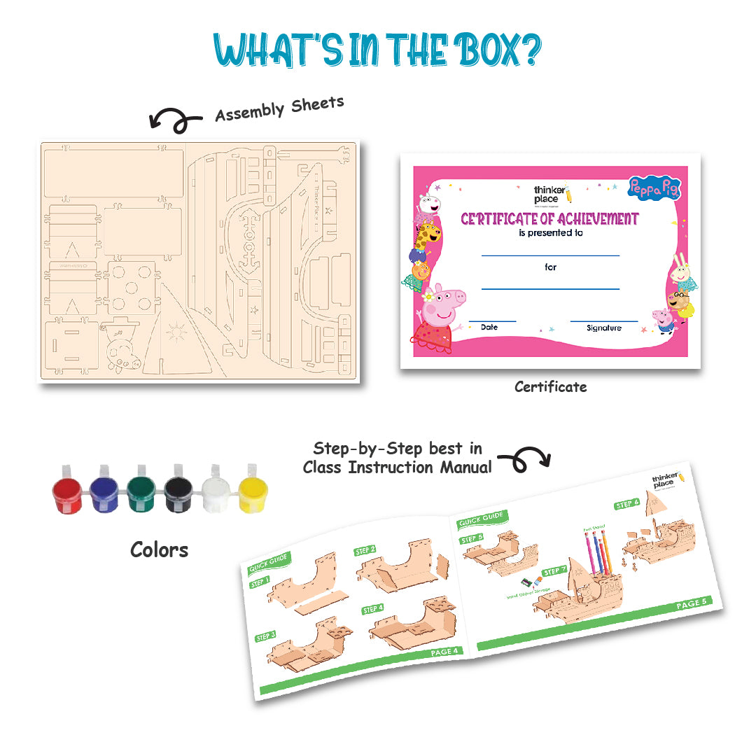 Peppa's DIY Coloring Ship Pen Stand- Learn about Ships
