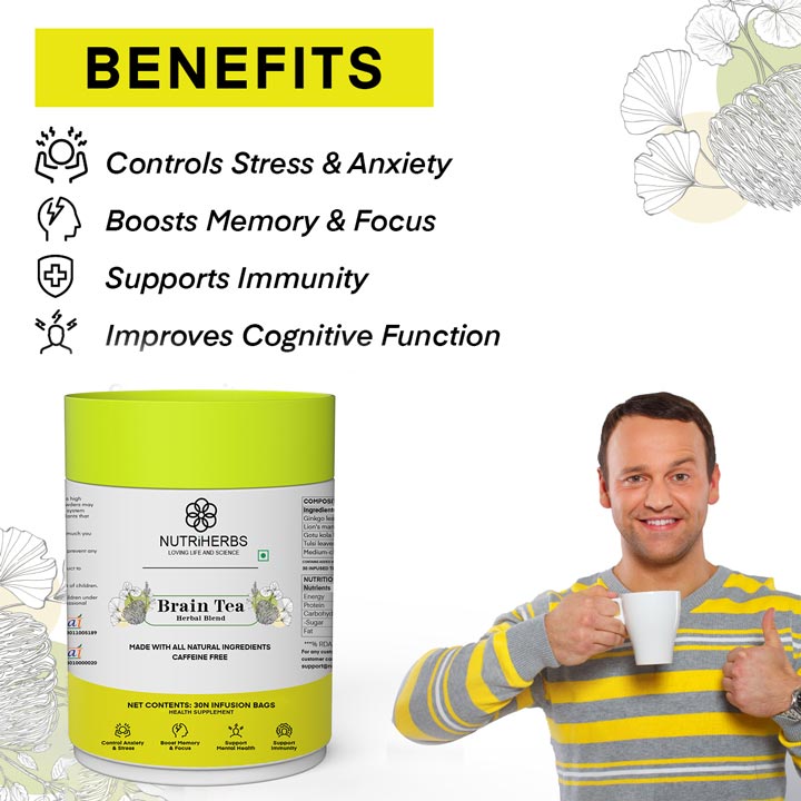 Nutriherbs Brain Tea  (Infusion Bags) - 30 bags