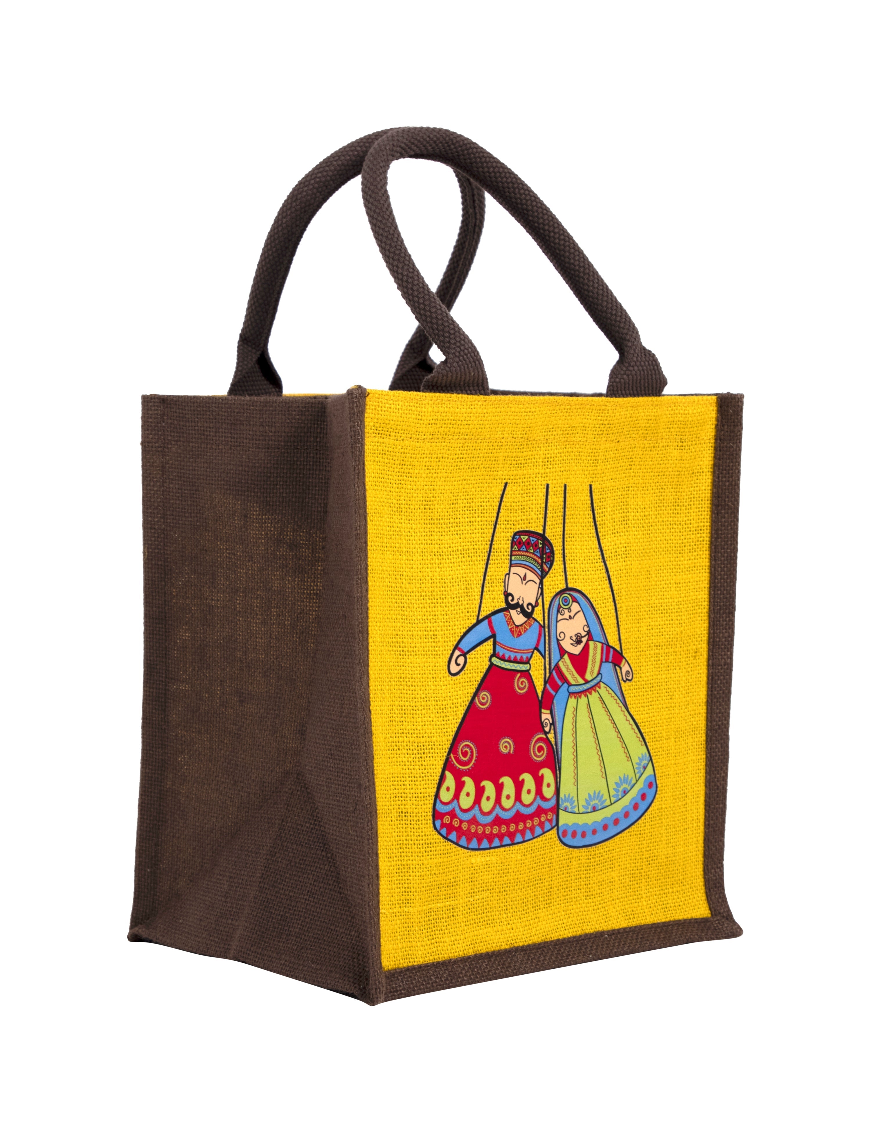 Jute Cottage Puppet Print Zipper Lunch