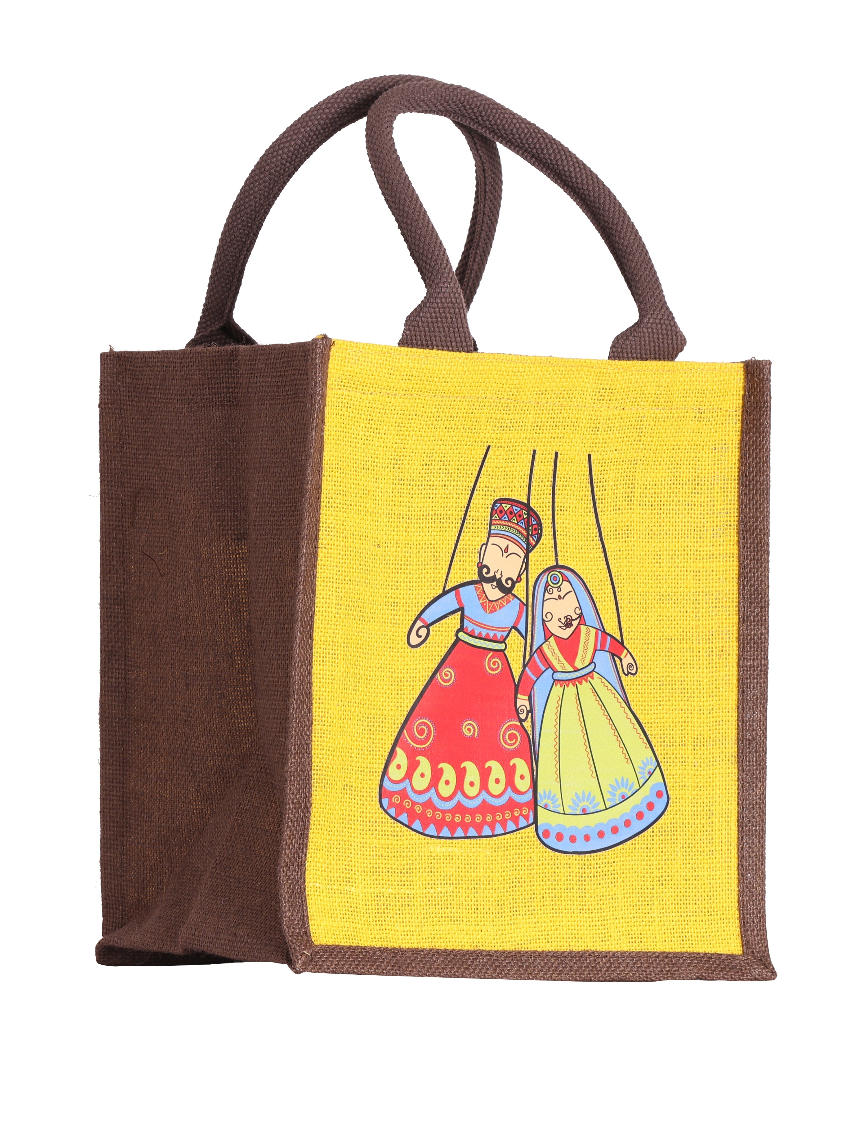 Jute Cottage Puppet Print Zipper Lunch Bag