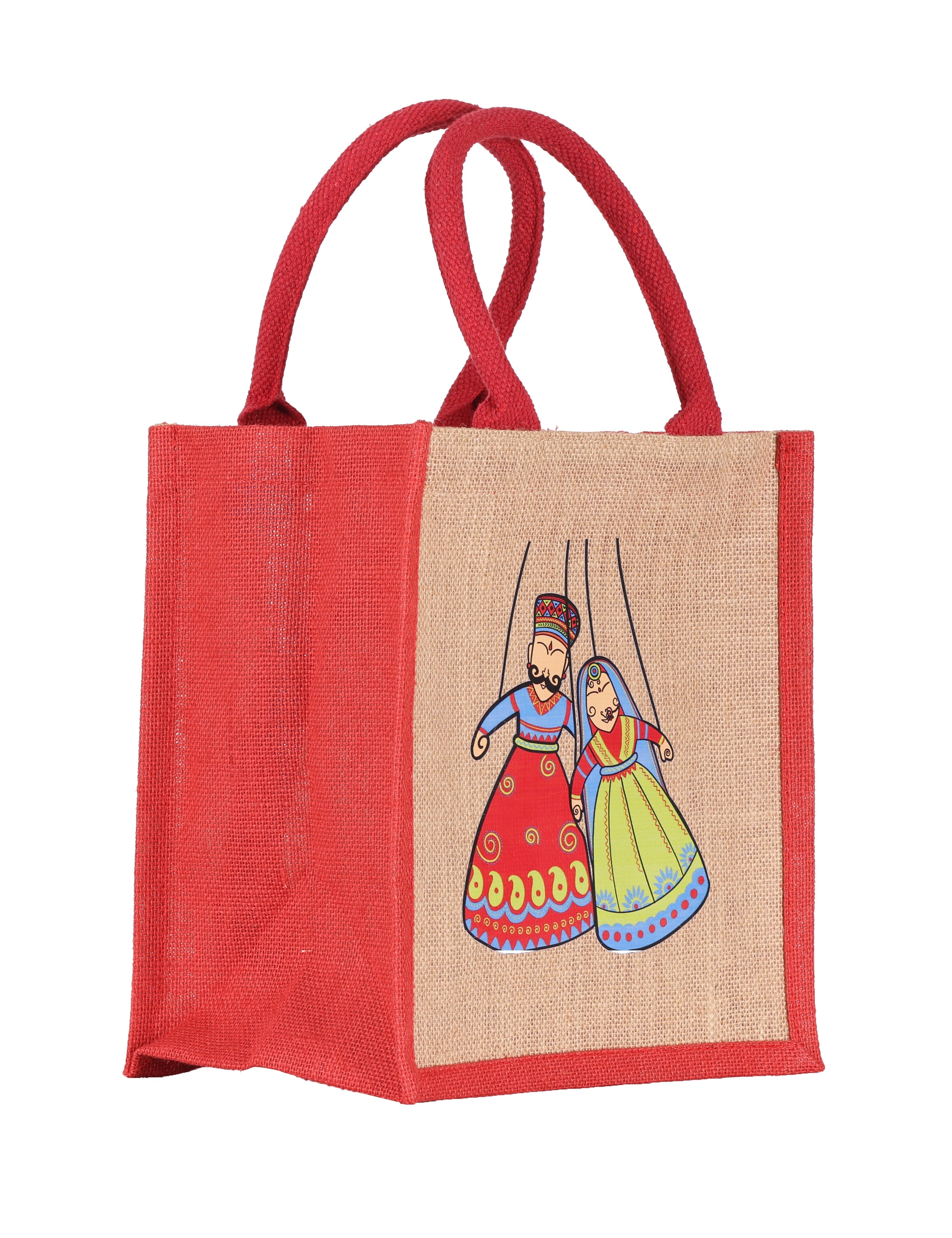 Jute Cottage Puppet Print Zipper Lunch Bag