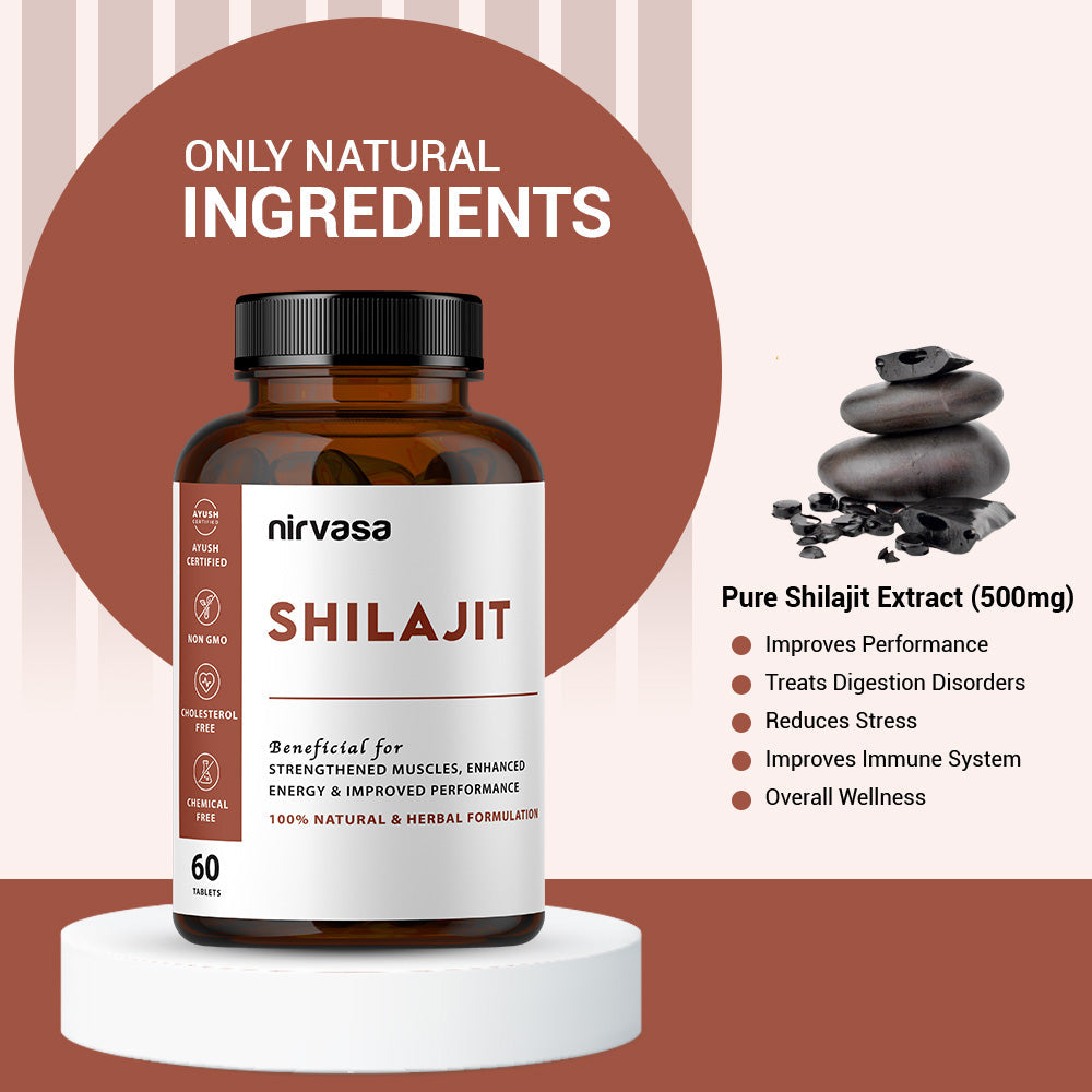 Nirvasa Pure Shilajit Tablet - 60 tabs
