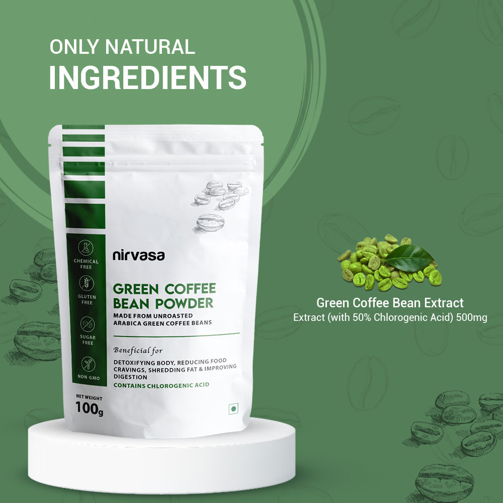 Nirvasa Unroasted Green Coffee Powder - 100 gms