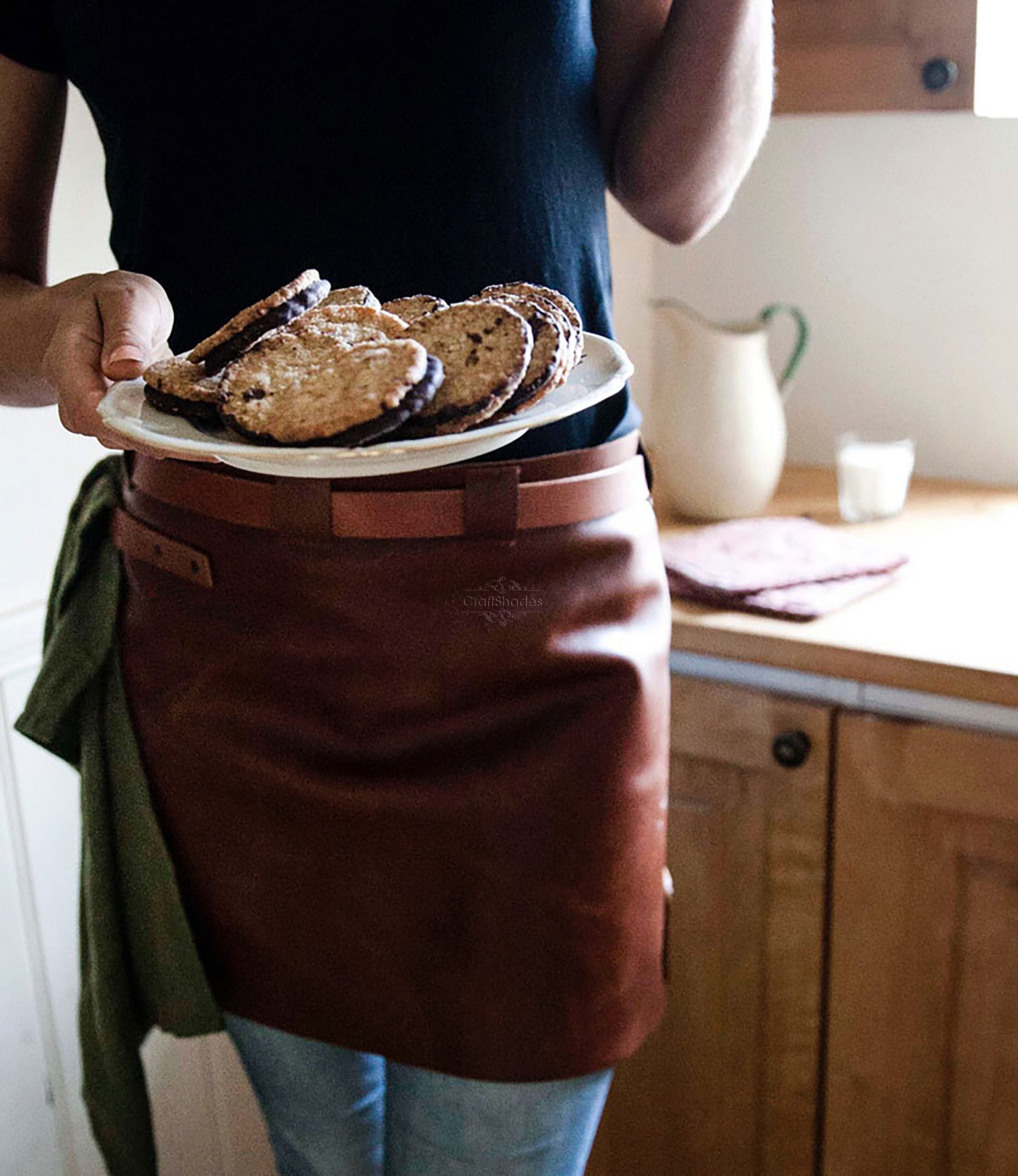CraftShades leather Apron for Men Full Brown Colour