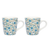 Femora Decal Stoneware Coffee Mugs | 320 Ml | Floral Jaal | Set of 2 | Dishwasher Safe