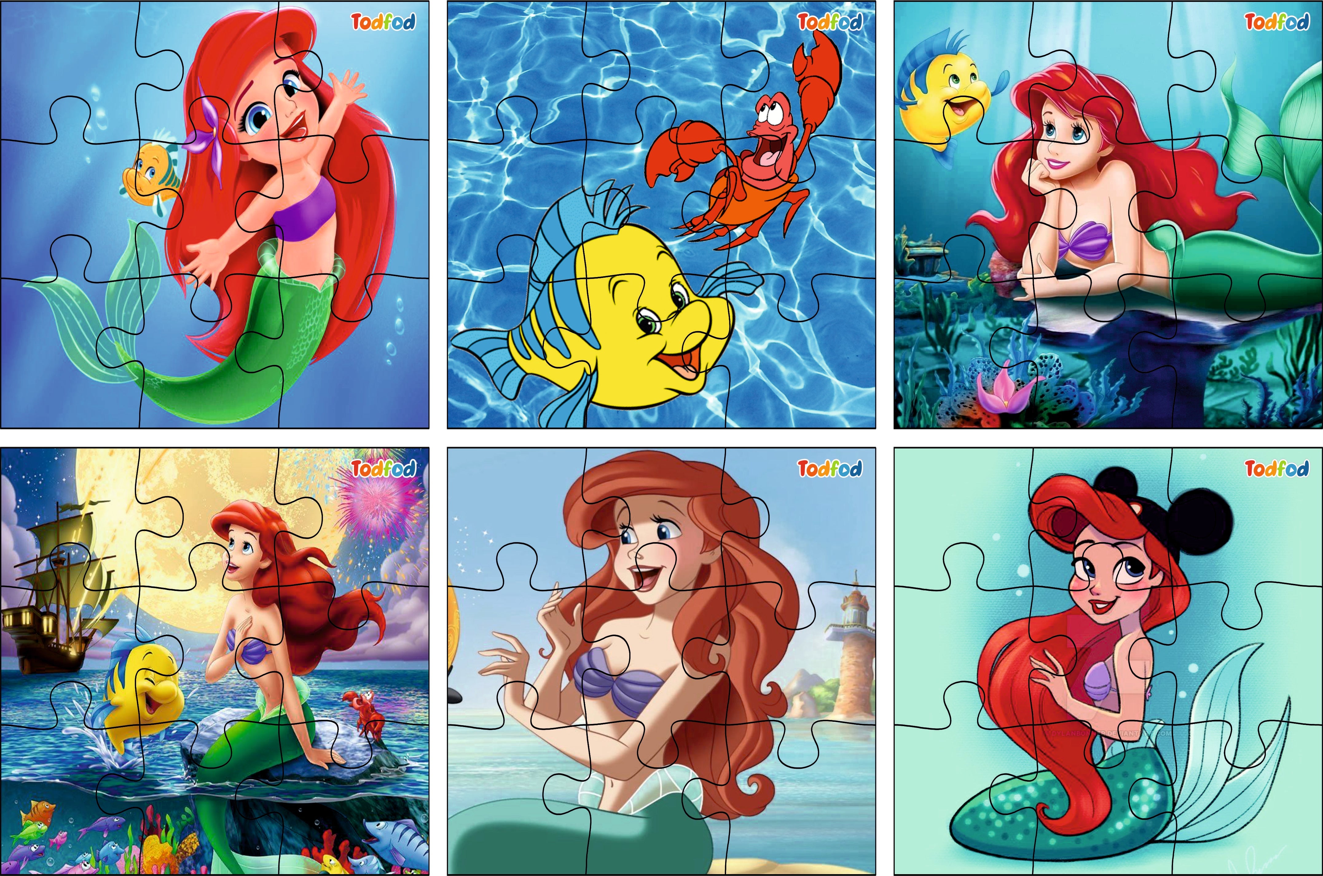 Wooden Jigsaw Puzzles - Ariel and Friends Disney Anime Cartoon Characters