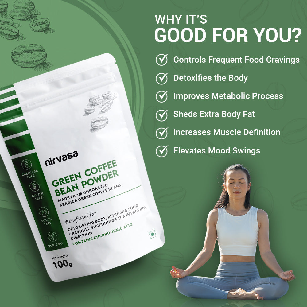 Nirvasa Unroasted Green Coffee Powder - 100 gms
