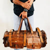 Craftshades – 3 Outer Pockets 24″ Expandable | Edge Handcrafted Duffle Goat Leather Bag