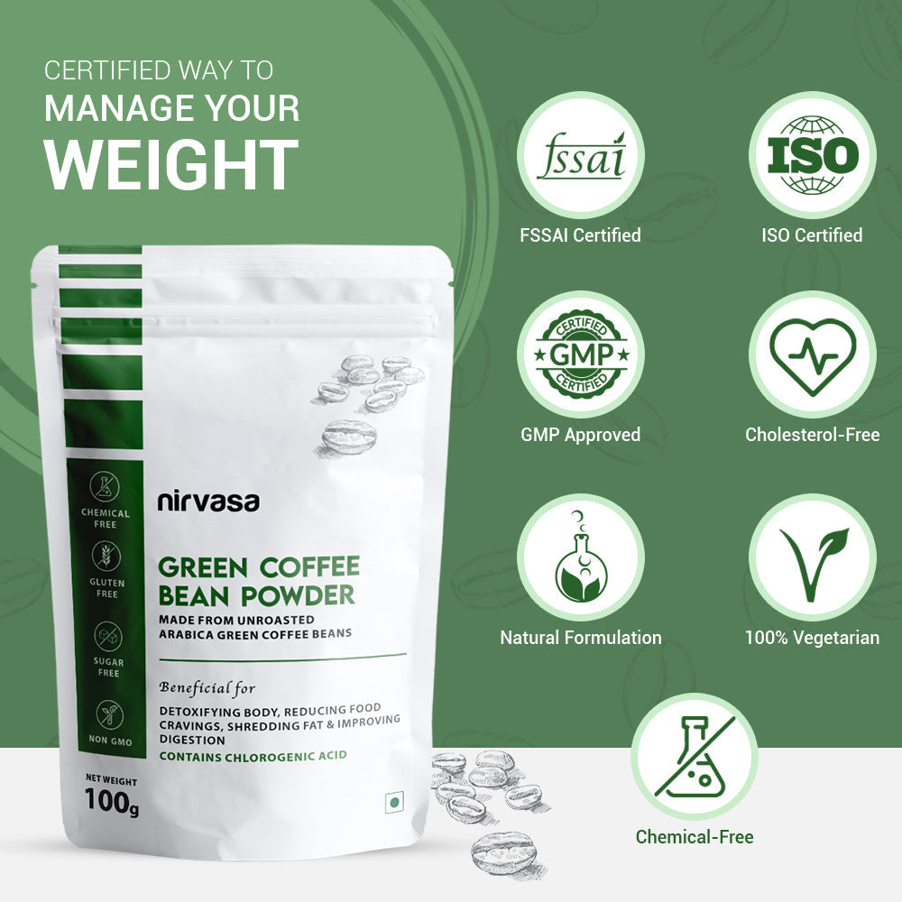Nirvasa Unroasted Green Coffee Powder - 100 gms