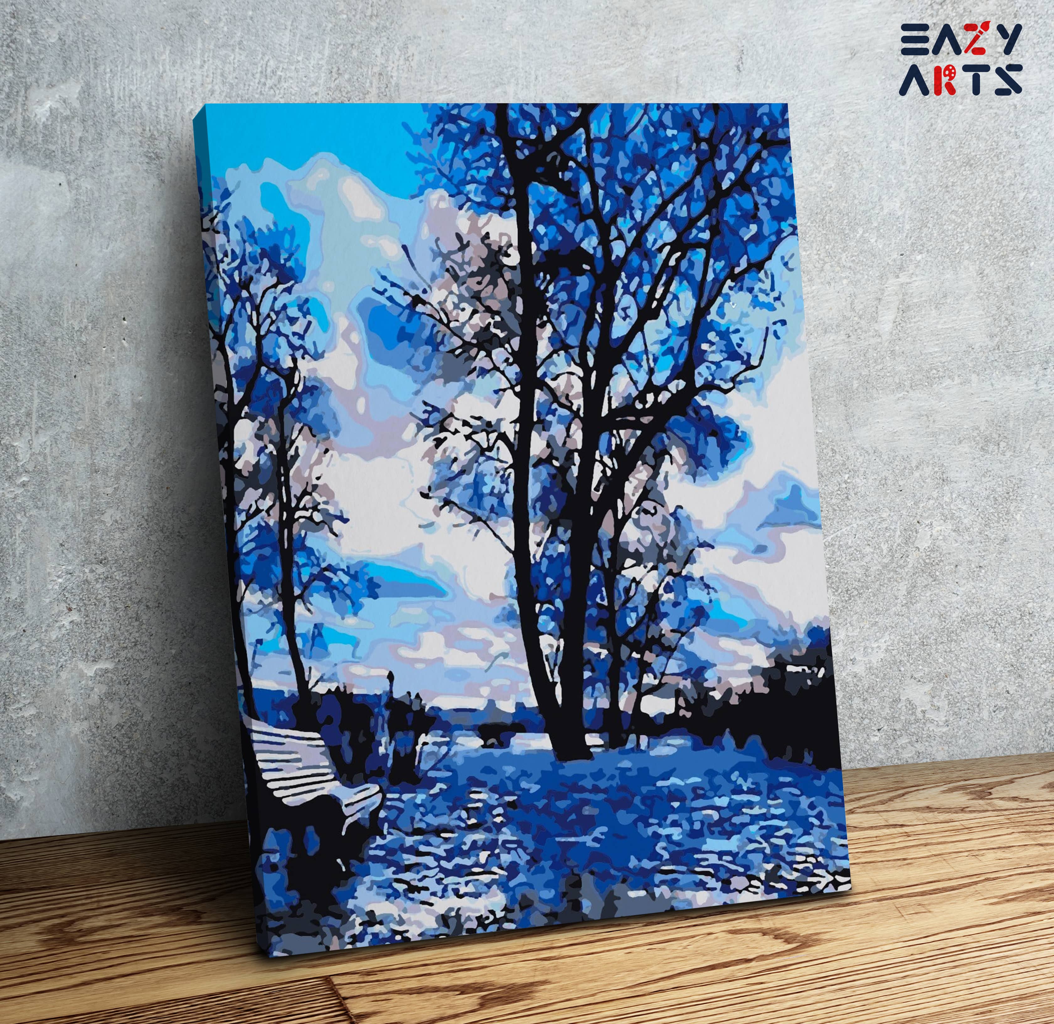 Blue Sky and Trees Paint By Numbers kit