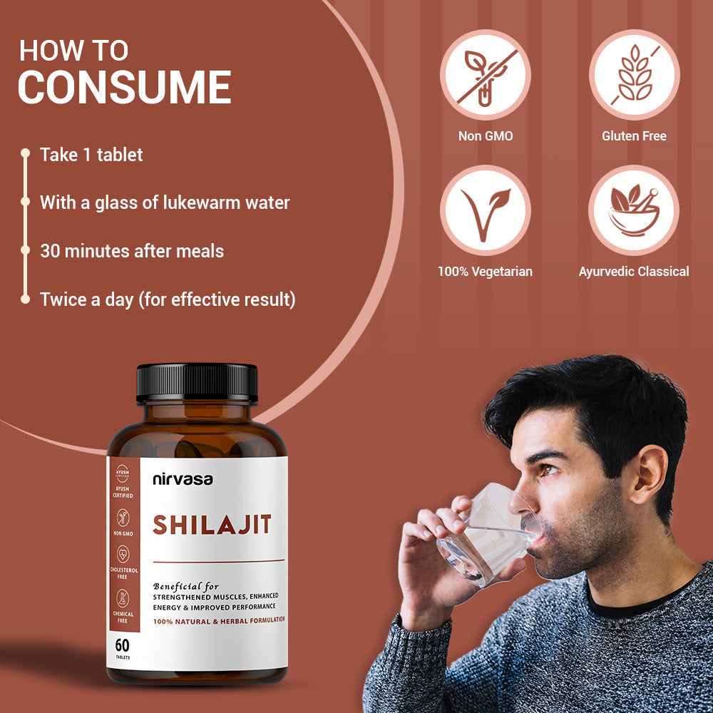 Nirvasa Pure Shilajit Tablet - 60 tabs