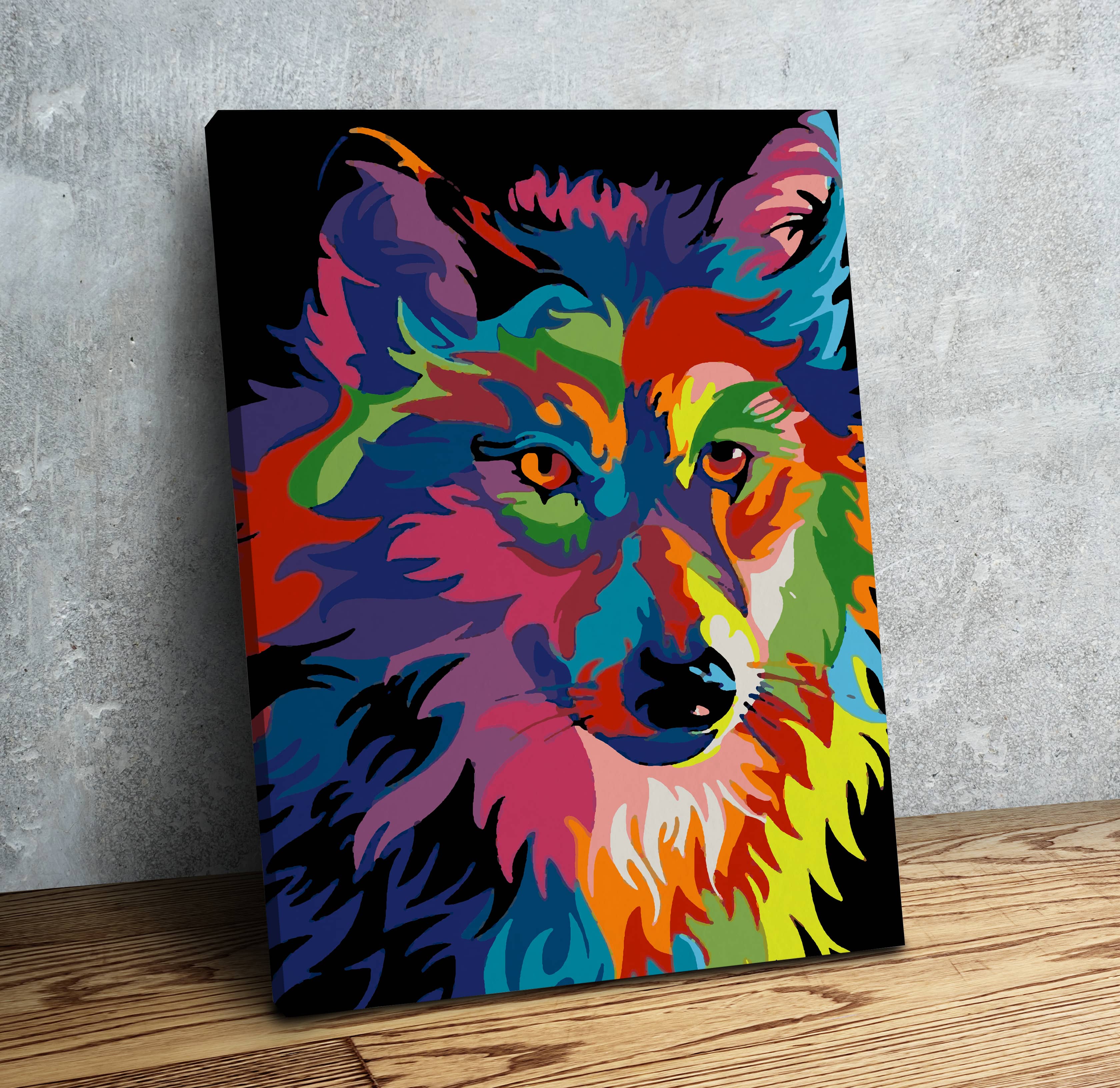 Wolf Head Abstract DIY Paint By Numbers kit
