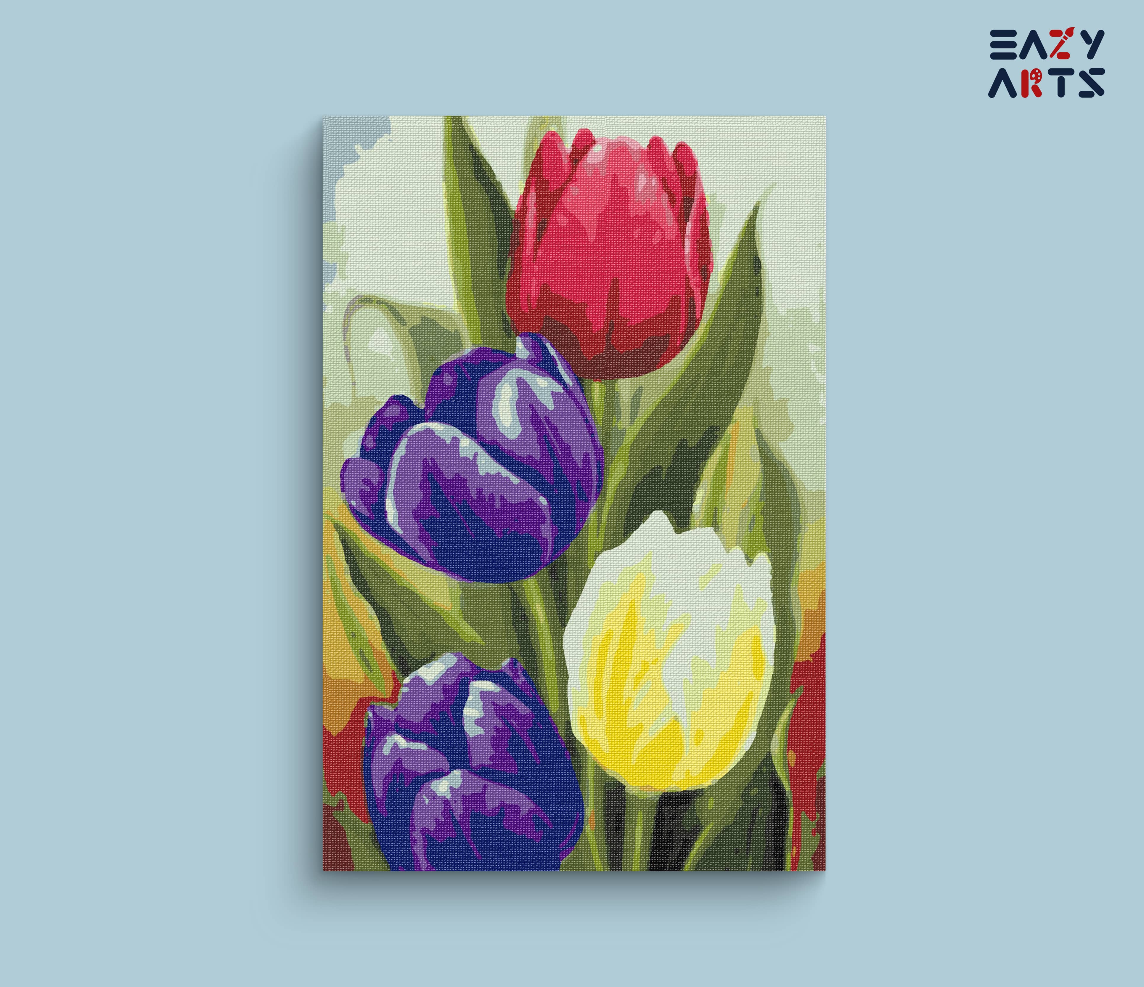 Colorful Tulips Flowers Paint By Numbers kit