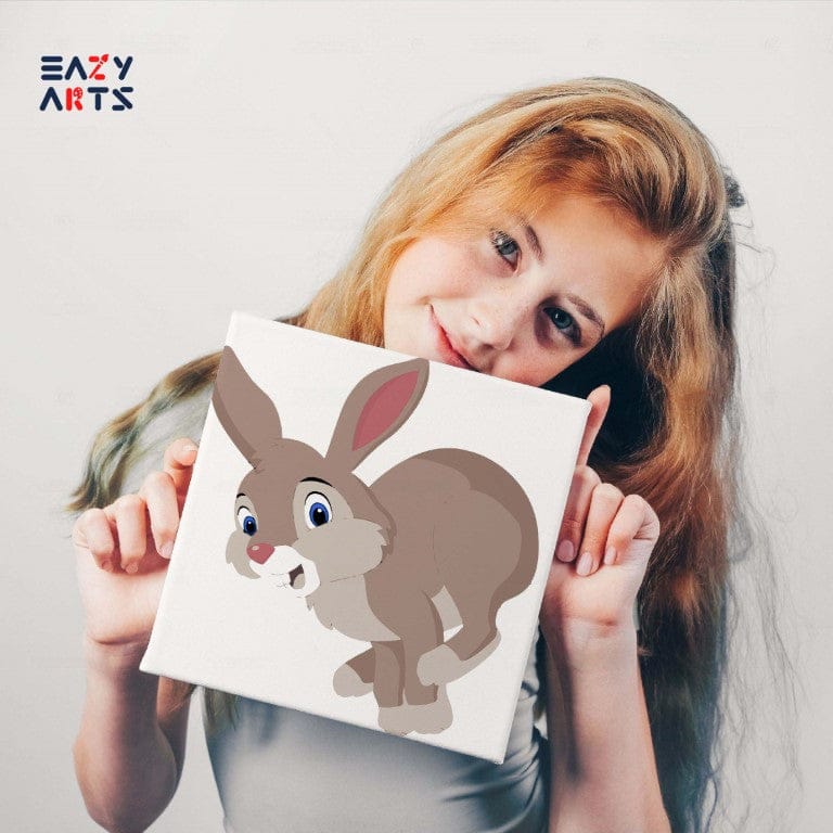 Brown Rabbit Running PBN Kit For Kids
