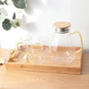 UMAI Borosilicate Glass Water Jug 1820ml + 4 Cups 320ml + Bamboo Tray Gift Set