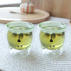 Kuber Industries 6 Pcs Cute Teddy Bear Borosilicate Double Wall Glass Cups 250ml | Pack of 3 | Green
