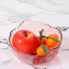 UMAI Borosilicate Glass Salad Bowl 670ml Pink Elegant Design Serving Platter Snack Serving Bowl