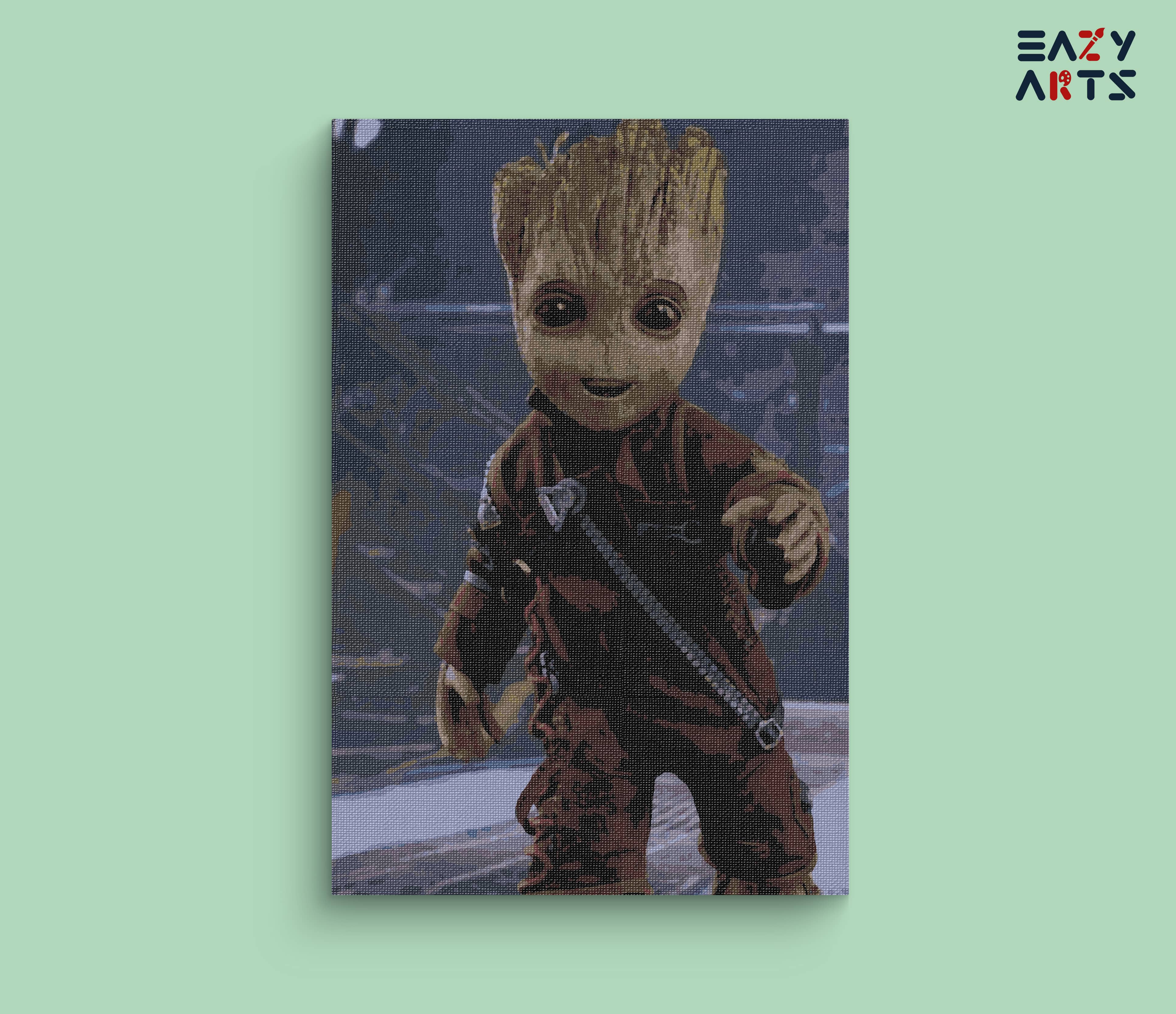 Baby Groot Walking Paint By Numbers kit