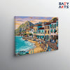 Eazy Arts City Beach Boats and Mountains Paint By Numbers kit