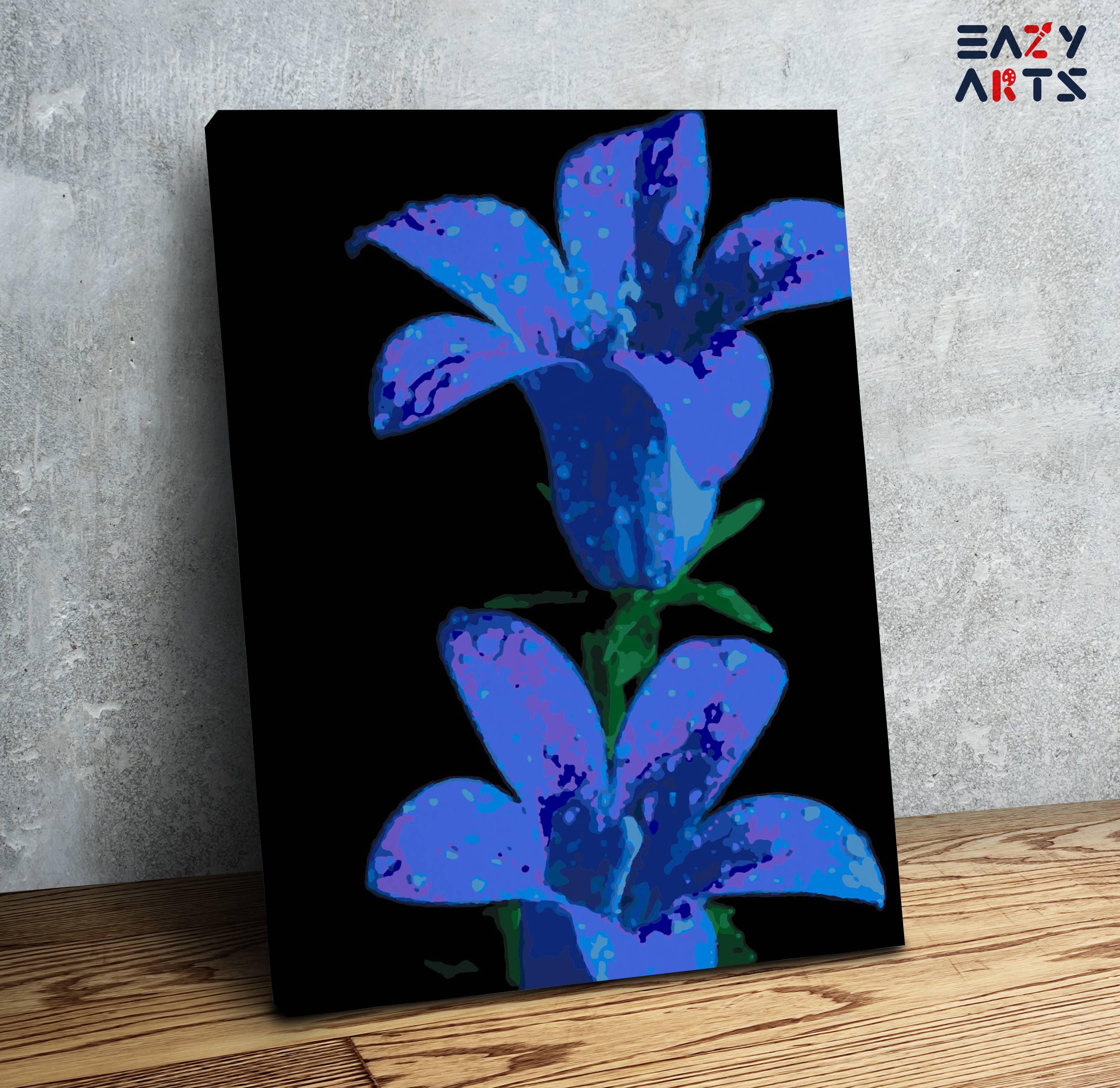 Blue Gentiana Scabra Flower Paint By Numbers kit