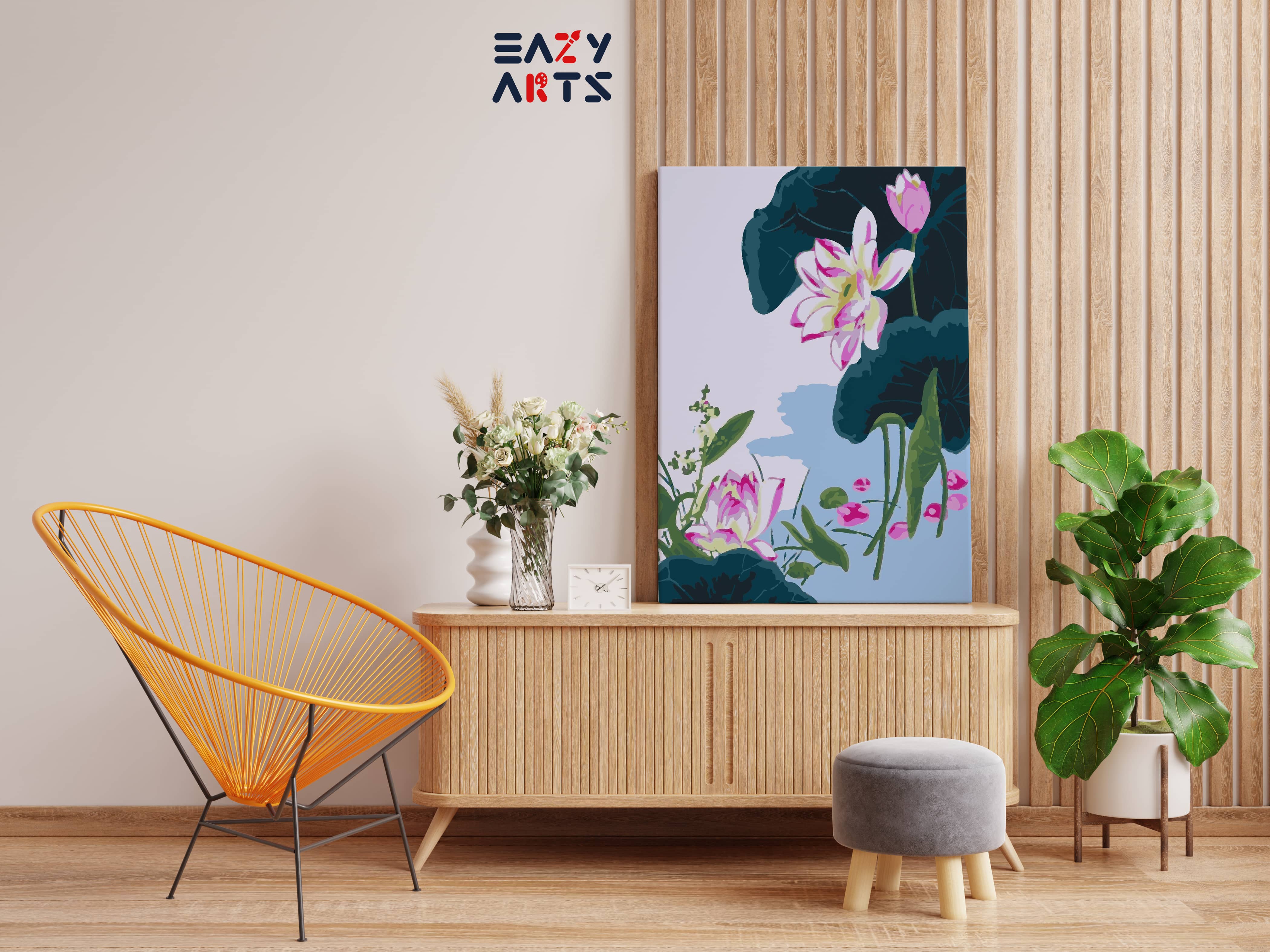 Lotus Flowers and Leafs Paint By Numbers kit