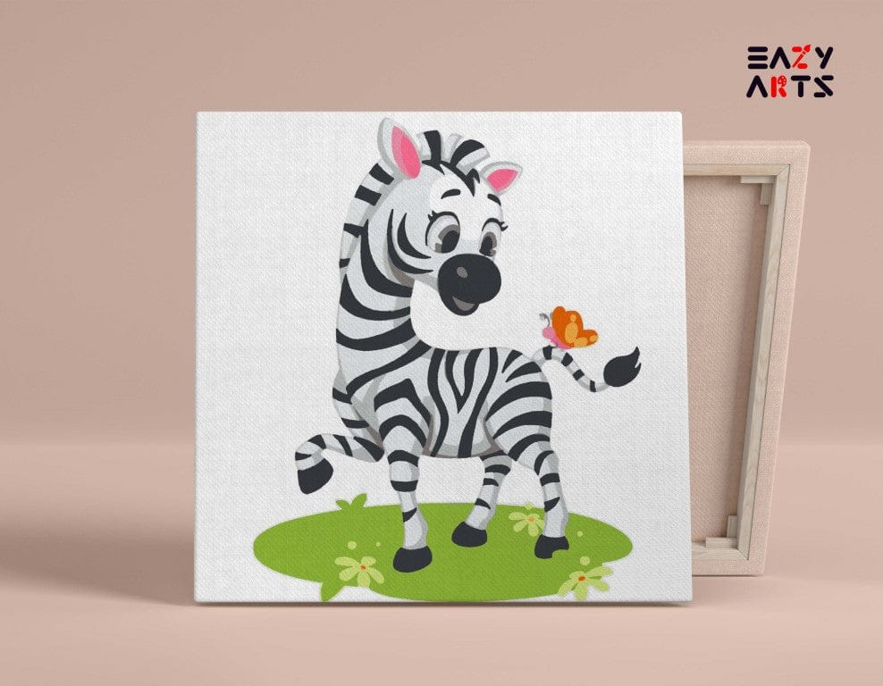 Zebra and Butterfly Paint By Numbers Kit For Kids