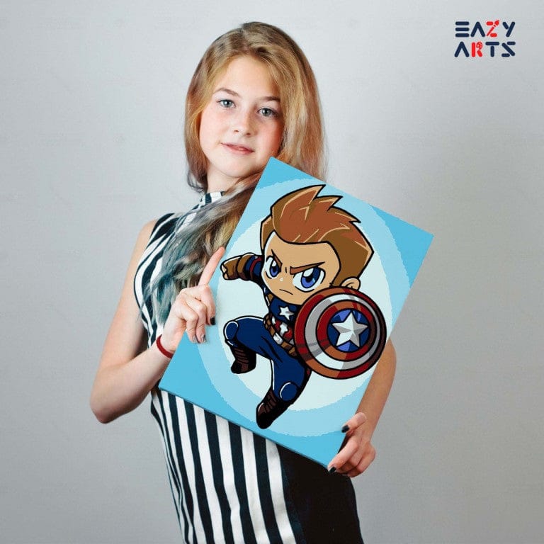 Captain America Jump Paint By Numbers Kit For Kids