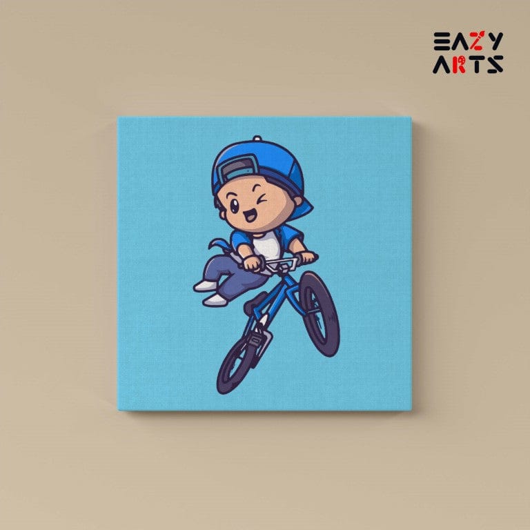 Boy Riding Bicycle PBN Kit For Kids