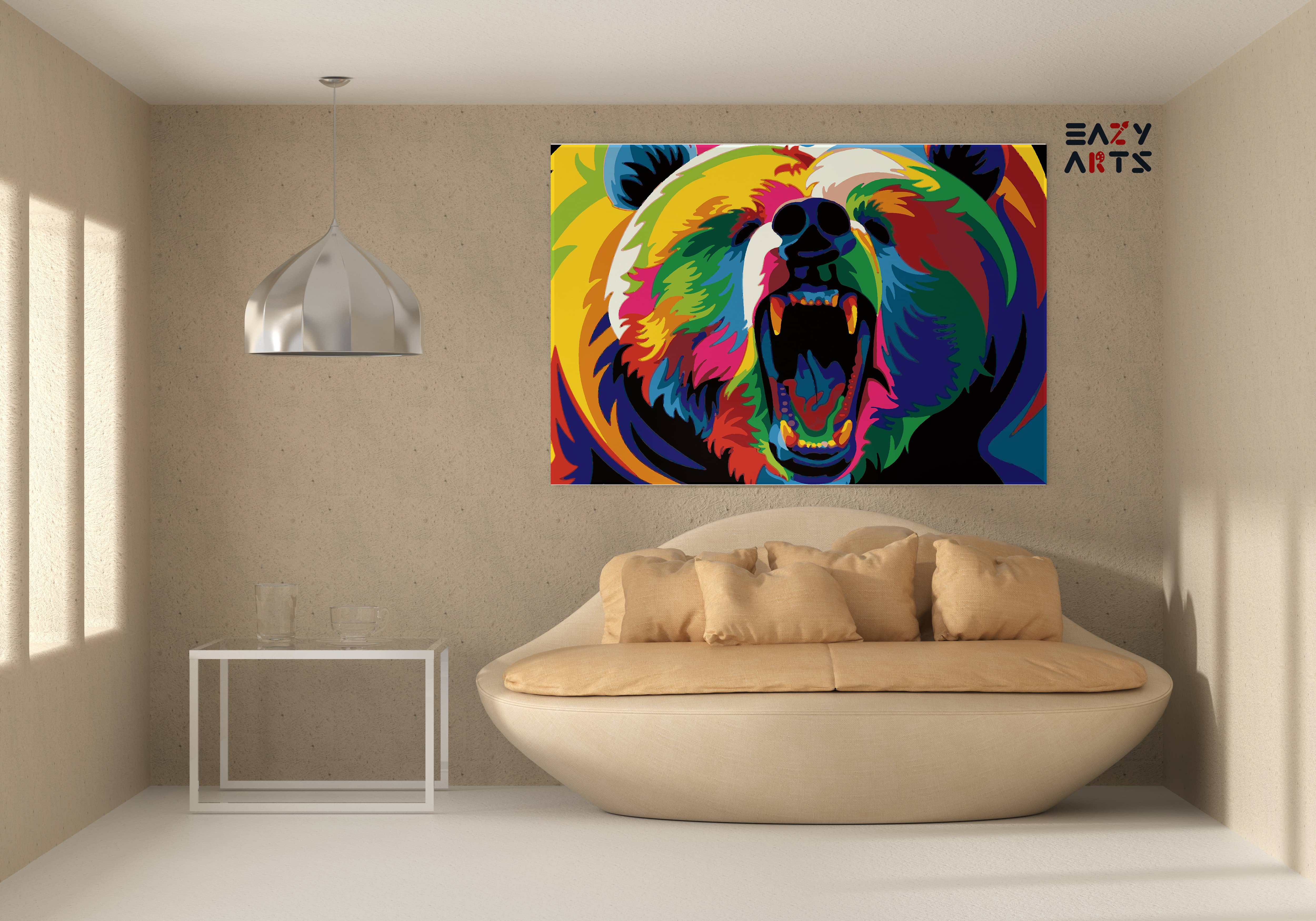 Bear Screeming Paint By Numbers kit