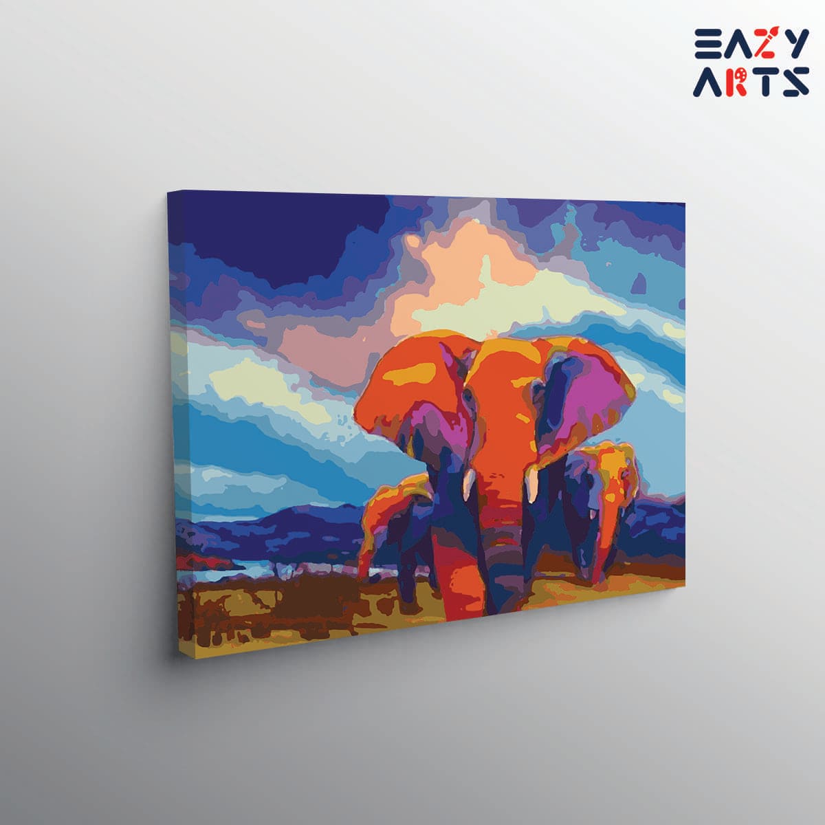 Elephants In Jungle Paint By Numbers kit