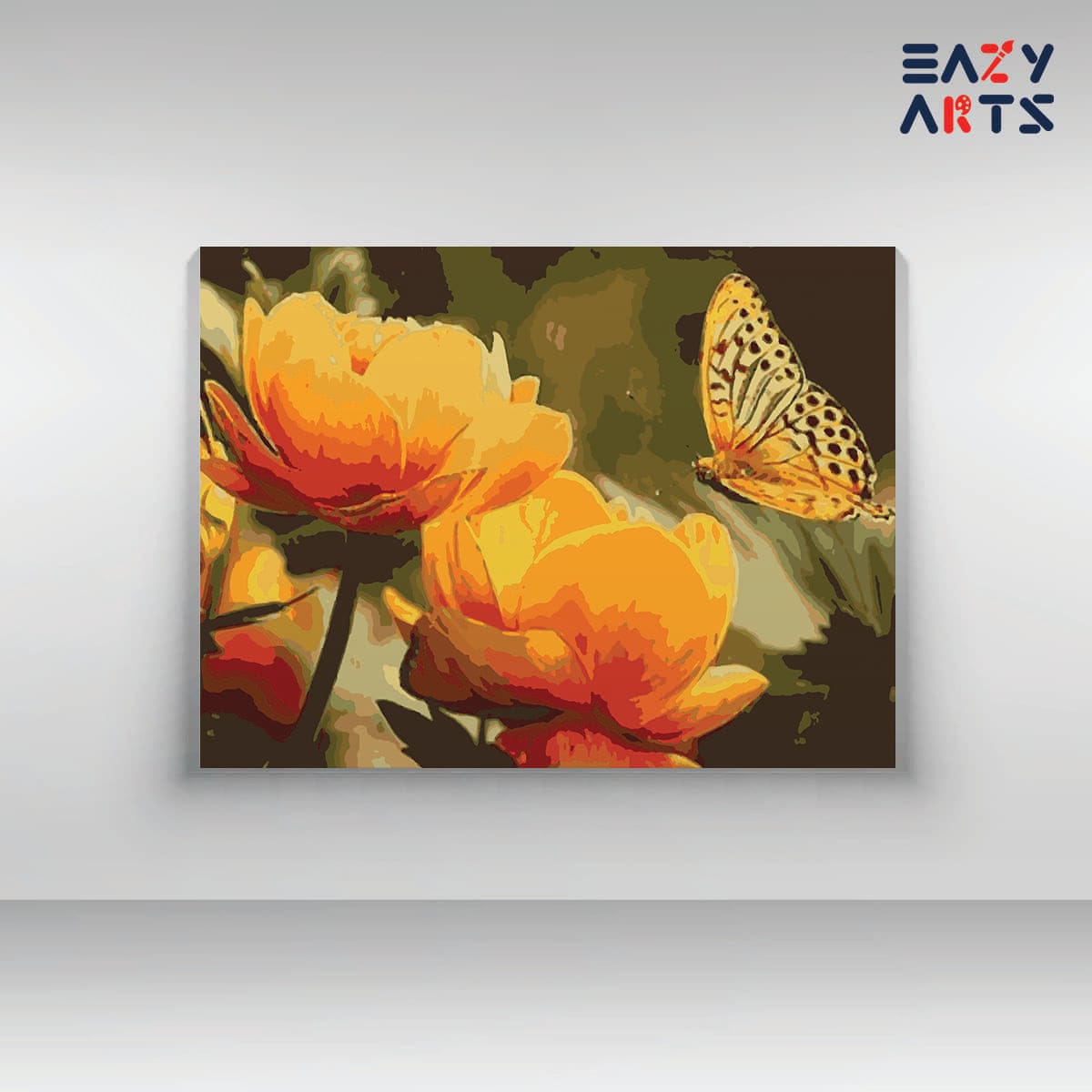 Yellow Flowers and Butterfly PBN kit