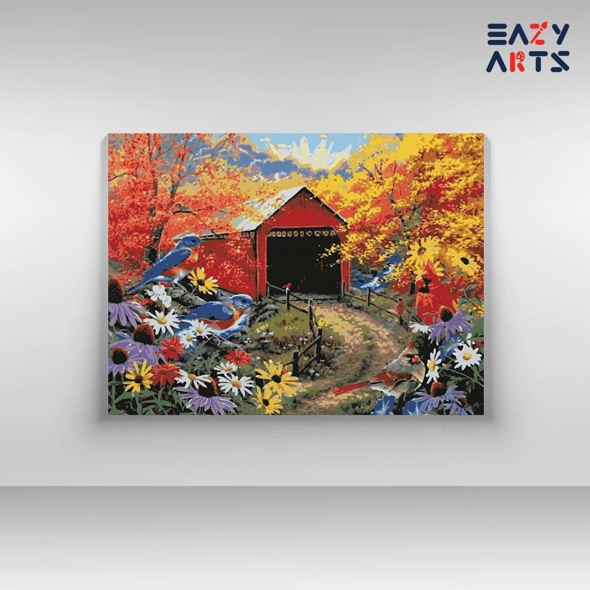 Birds and House Paint By Numbers kit