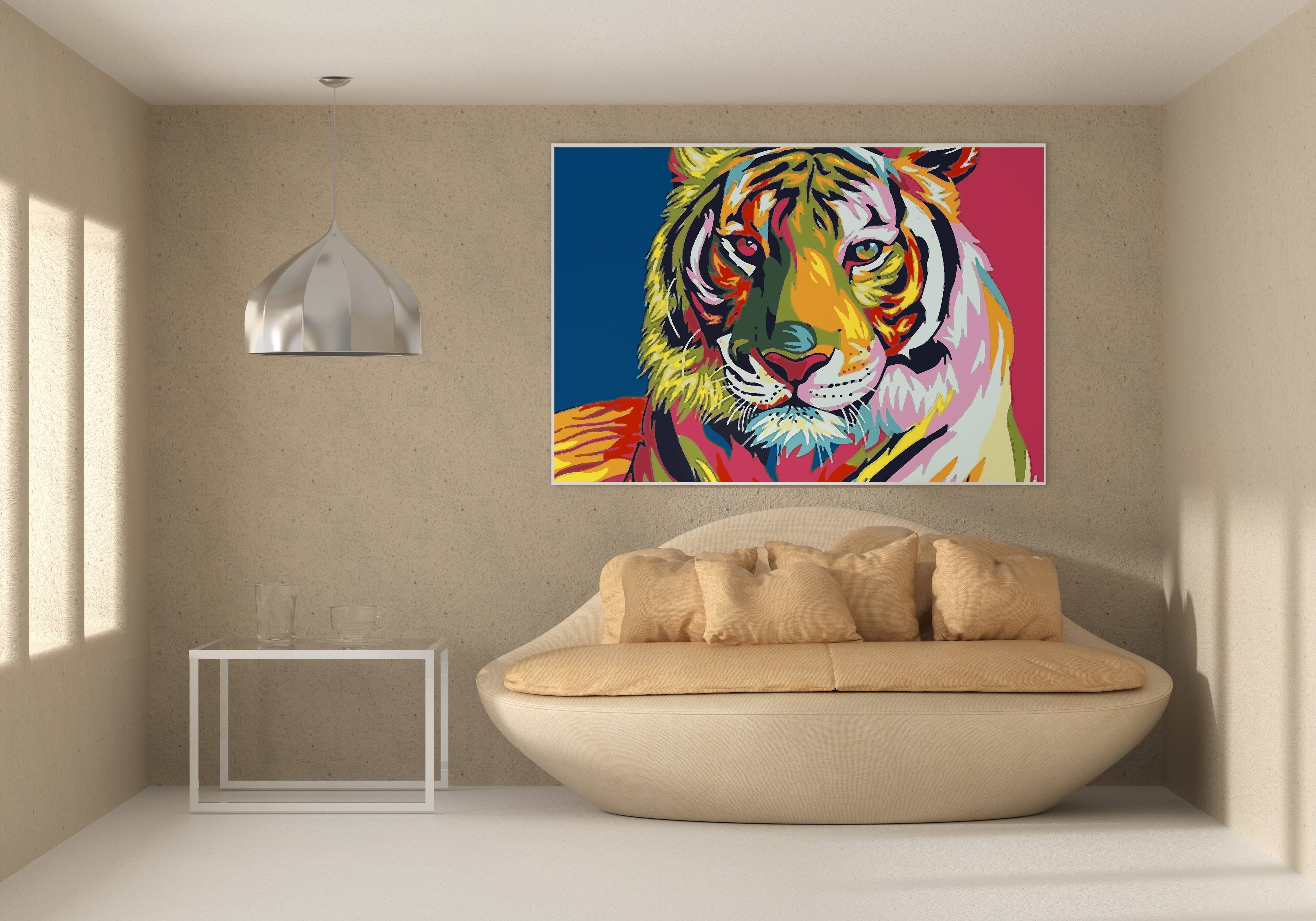 Tiger Face Abstract Paint by Numbers Kit