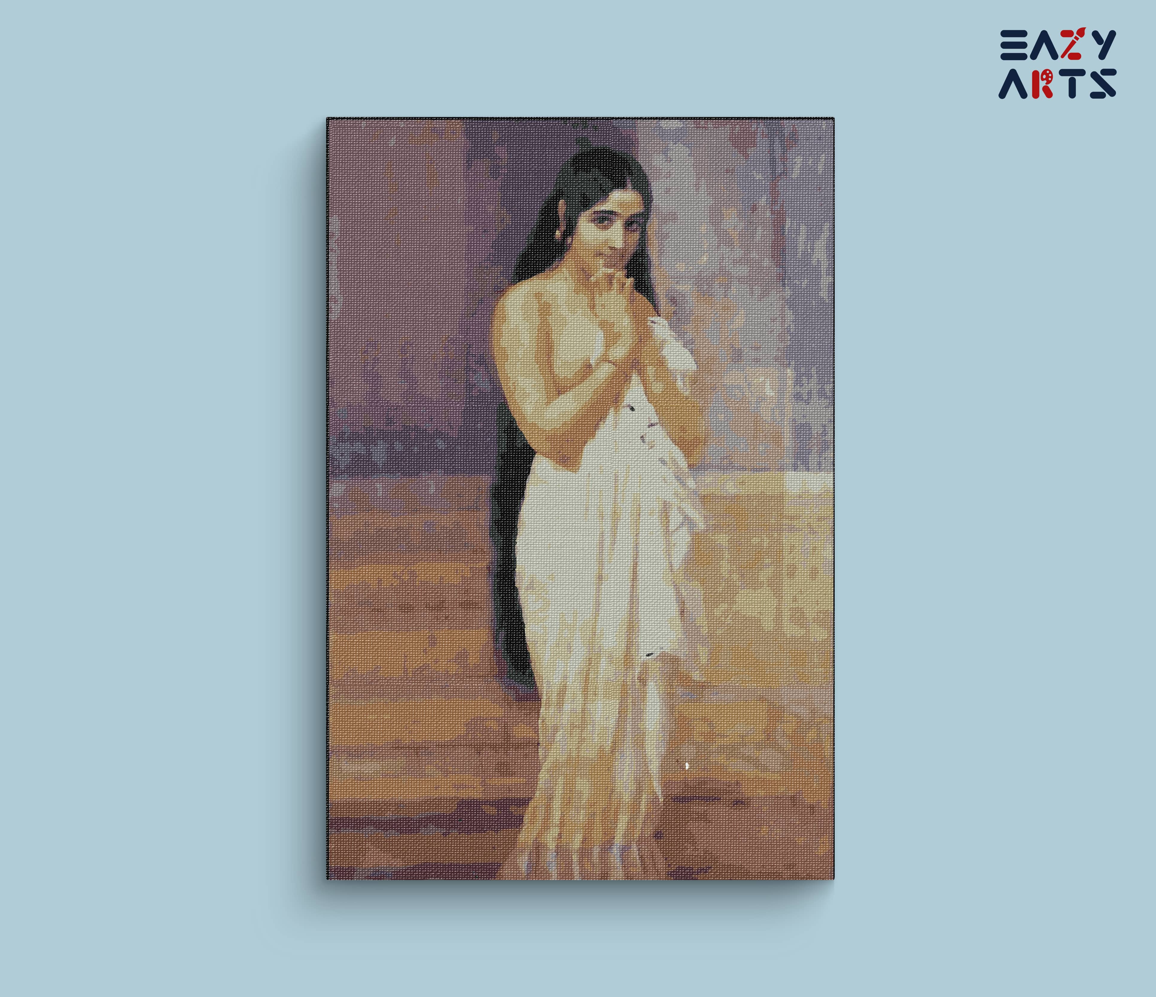 Fresh From Bath By Raja Ravi Varma Paint By Numbers kit