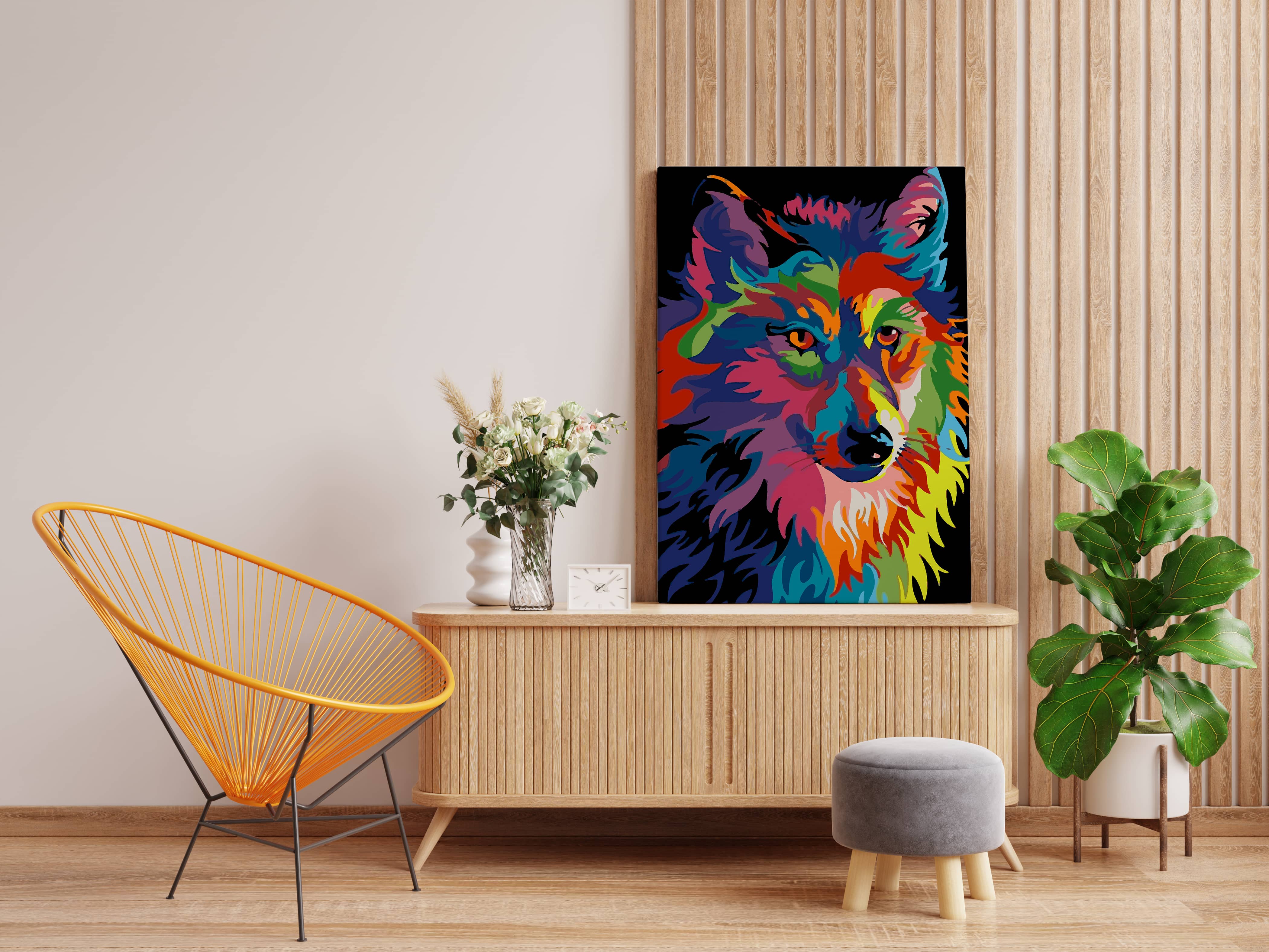 Wolf Head Abstract DIY Paint By Numbers kit