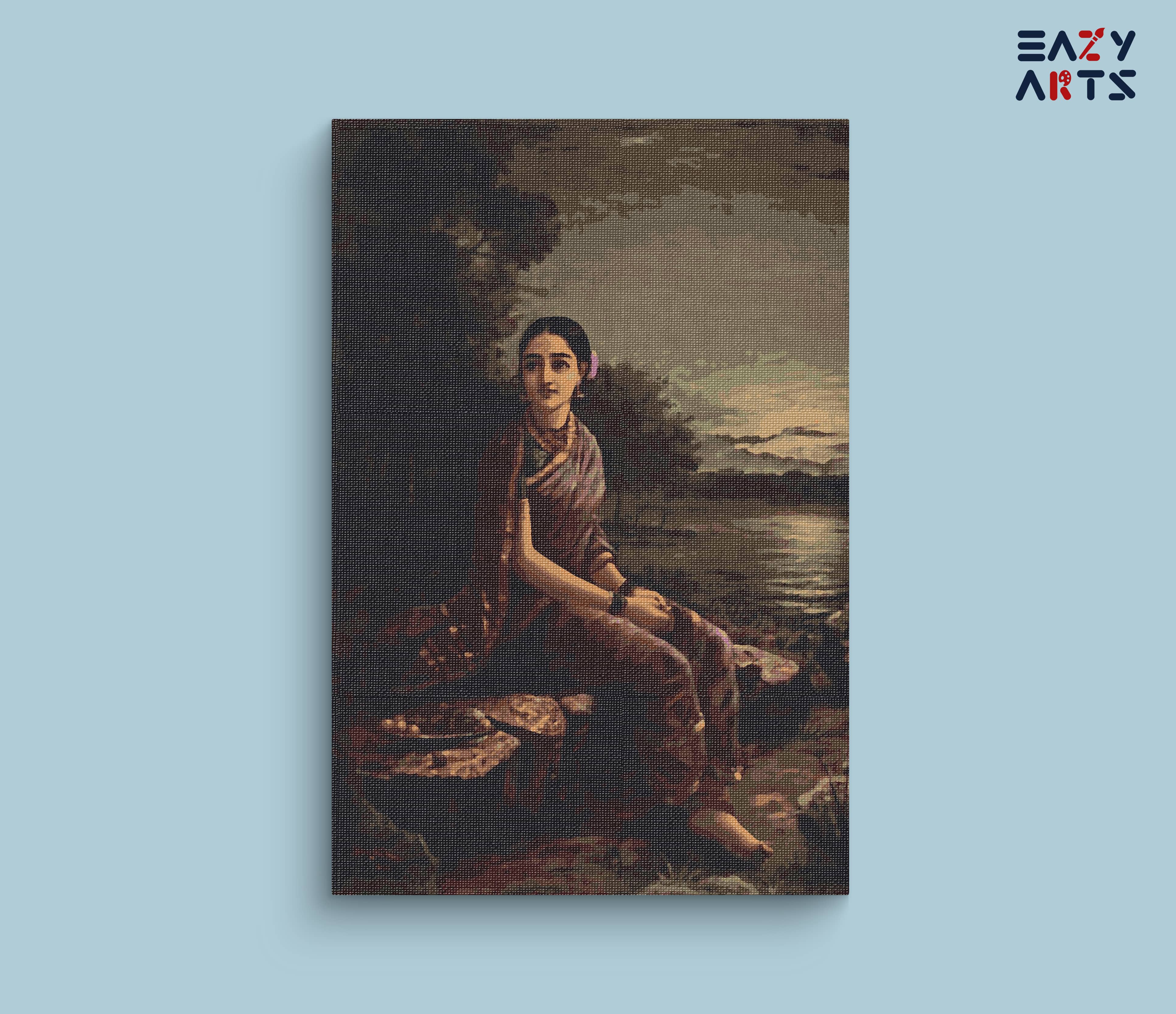 Radha In Moonlight By Raja Ravi Varma Paint By Numbers kit