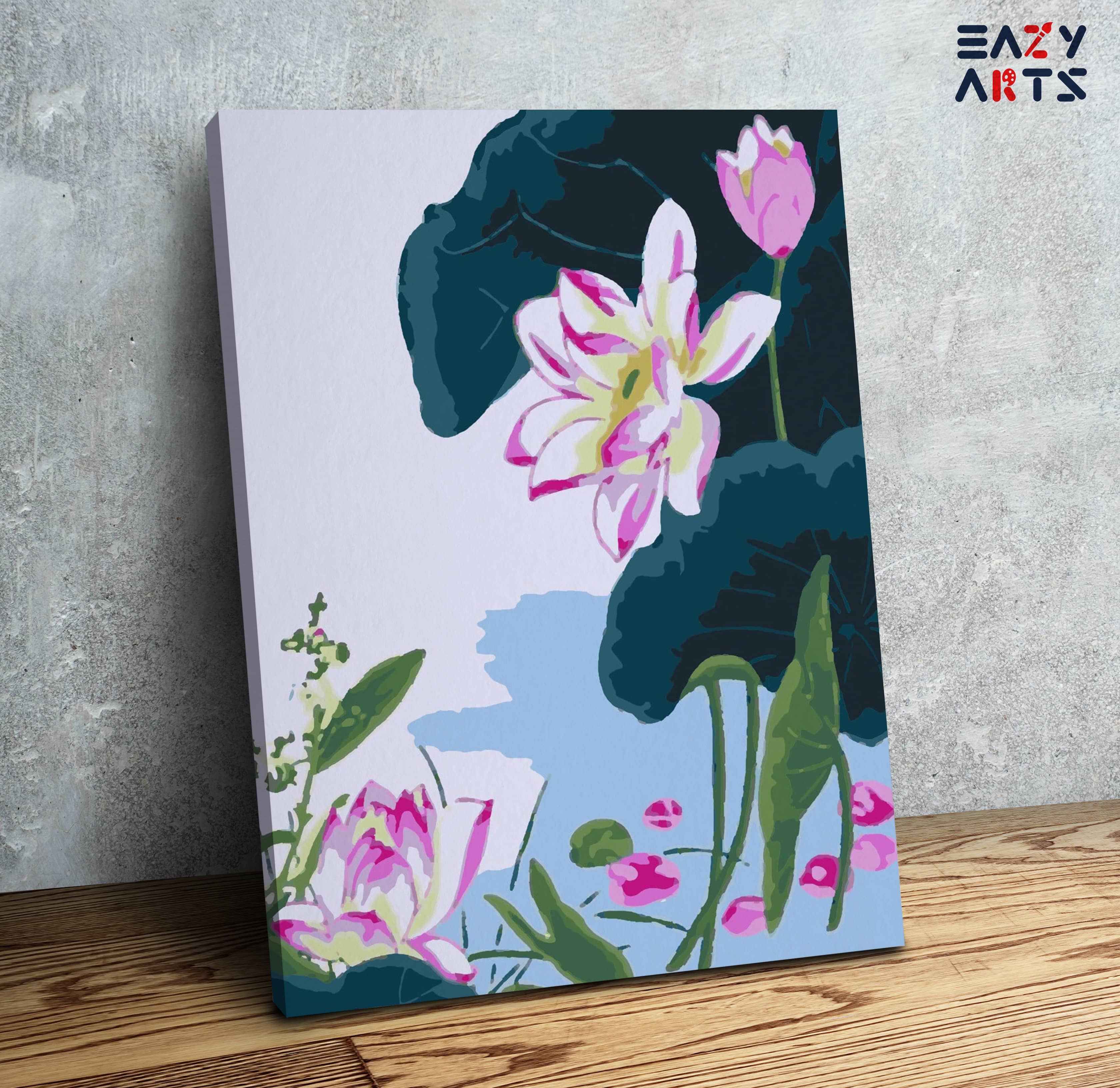 Lotus Flowers and Leafs Paint By Numbers kit