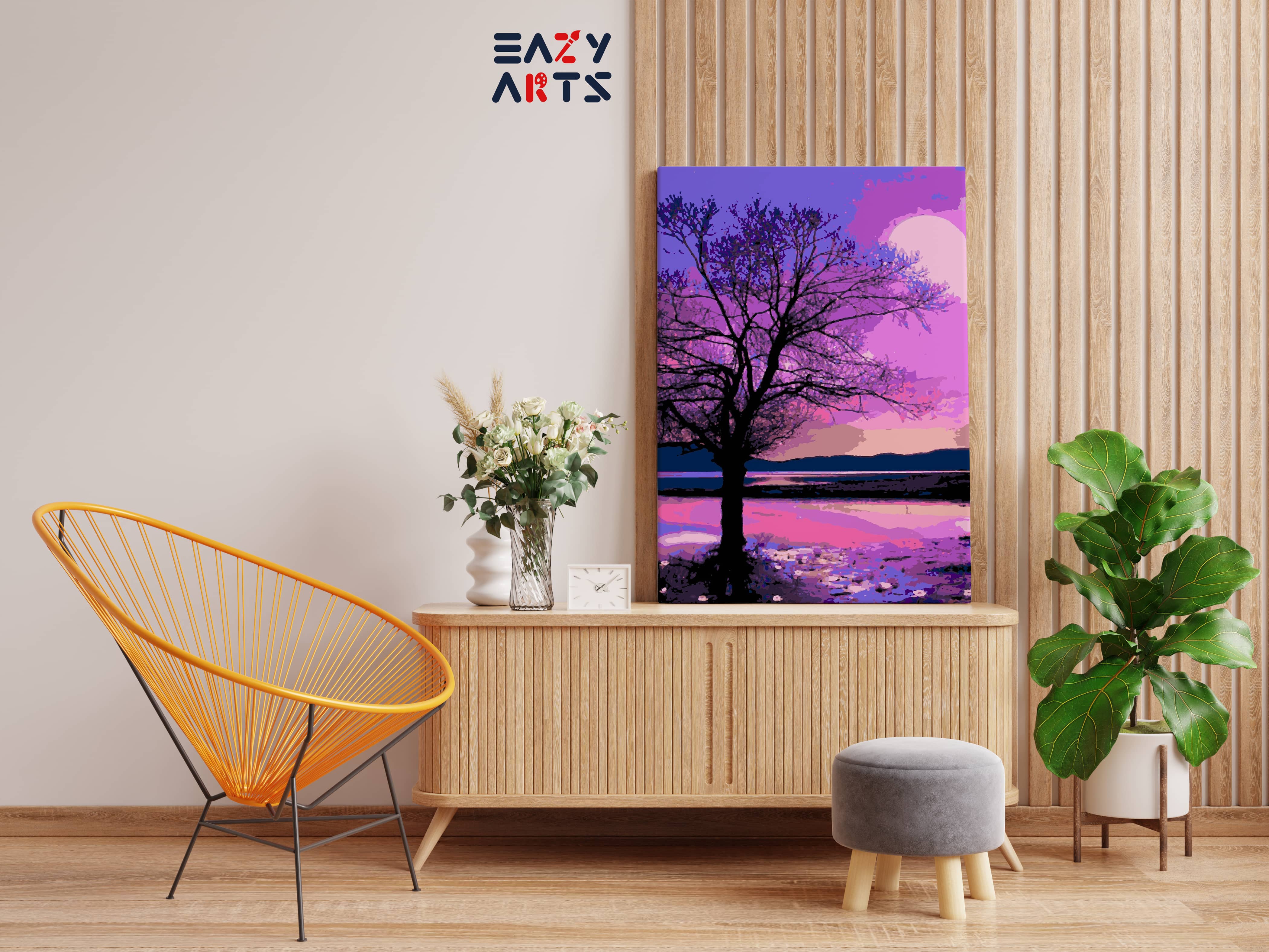 Pinkish Evening Paint By Numbers kit