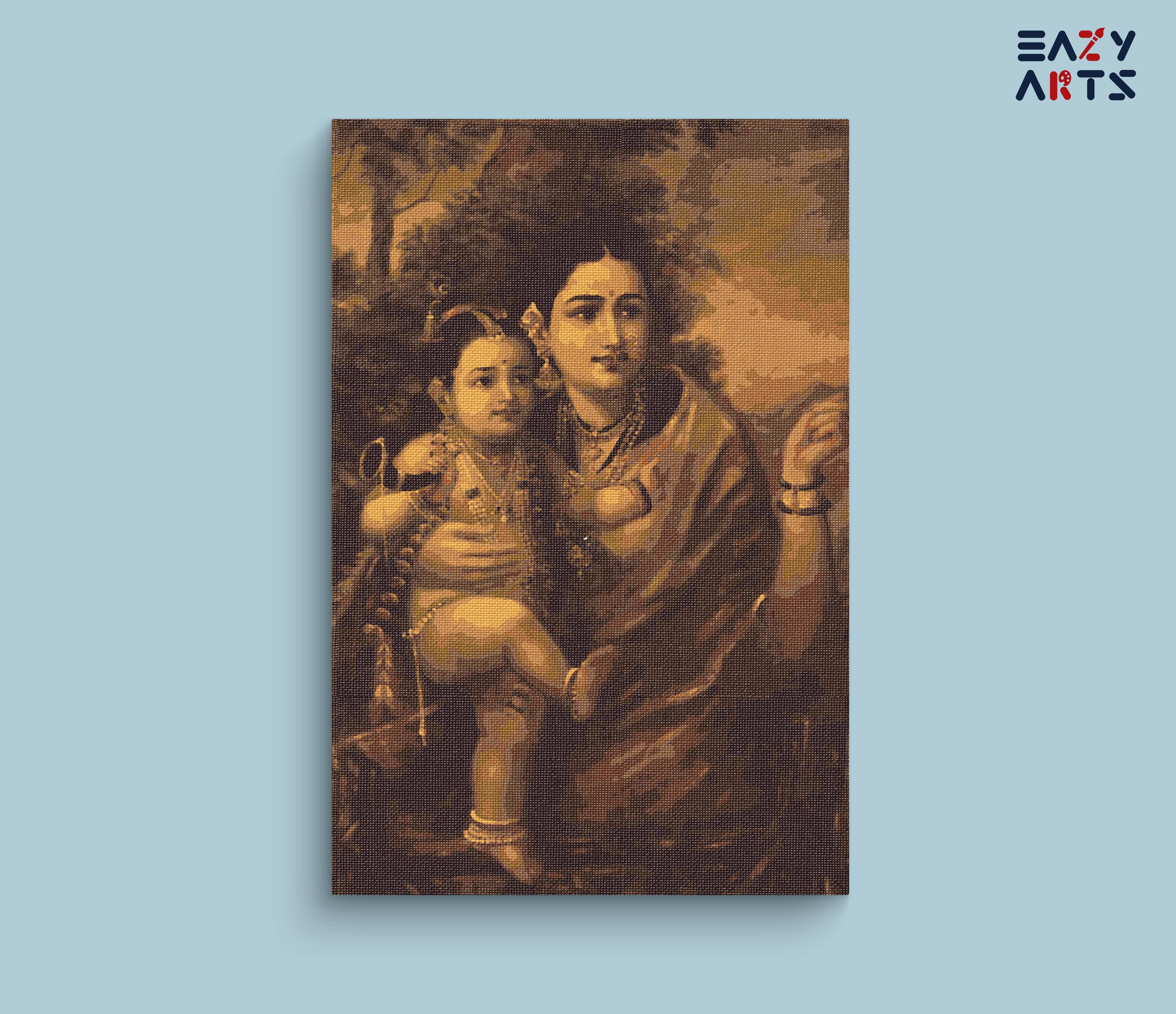 Yashodha and Krishna By Raja Ravi Varma PBN kit