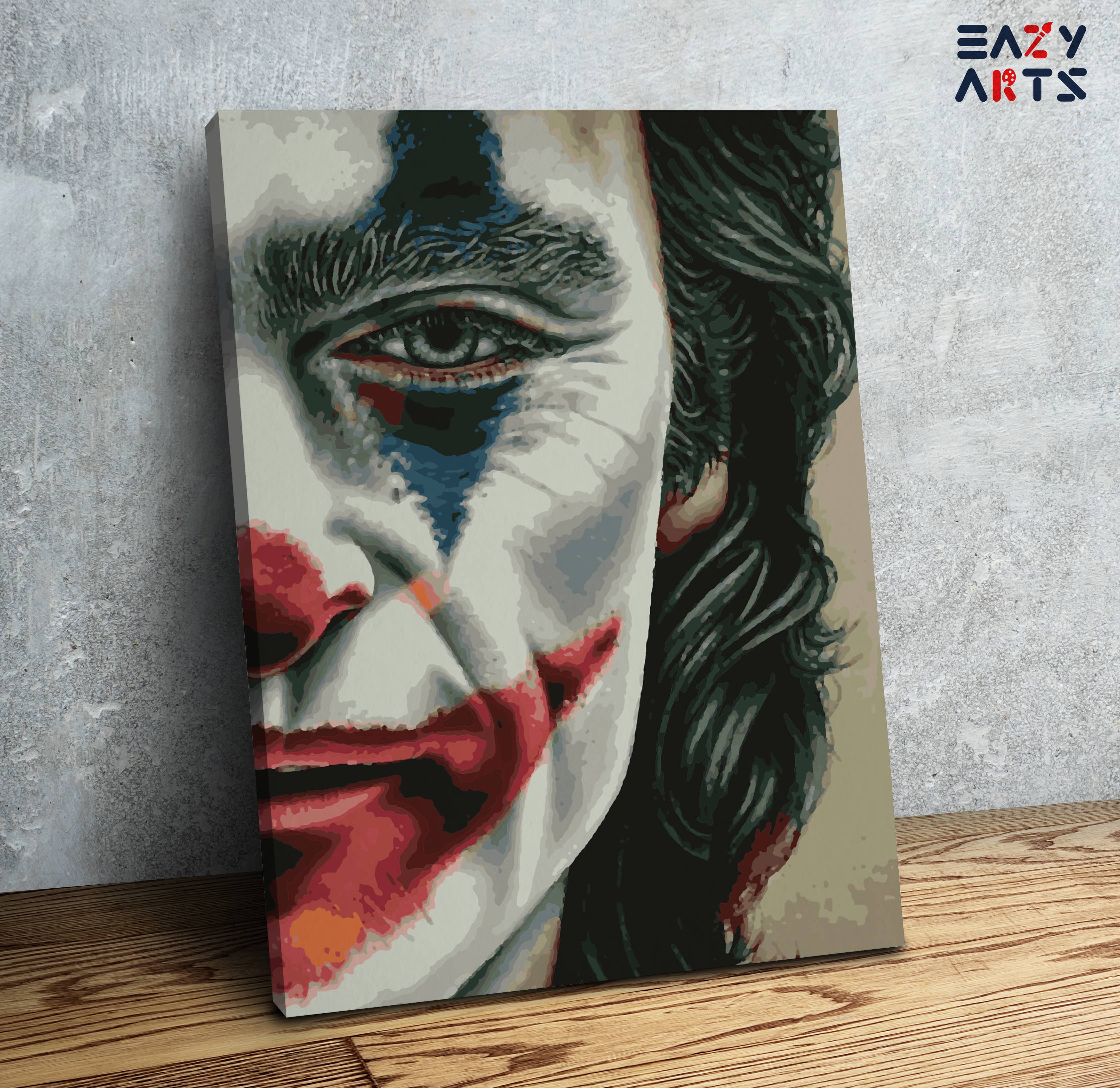 Joker Half Face Paint By Numbers kit