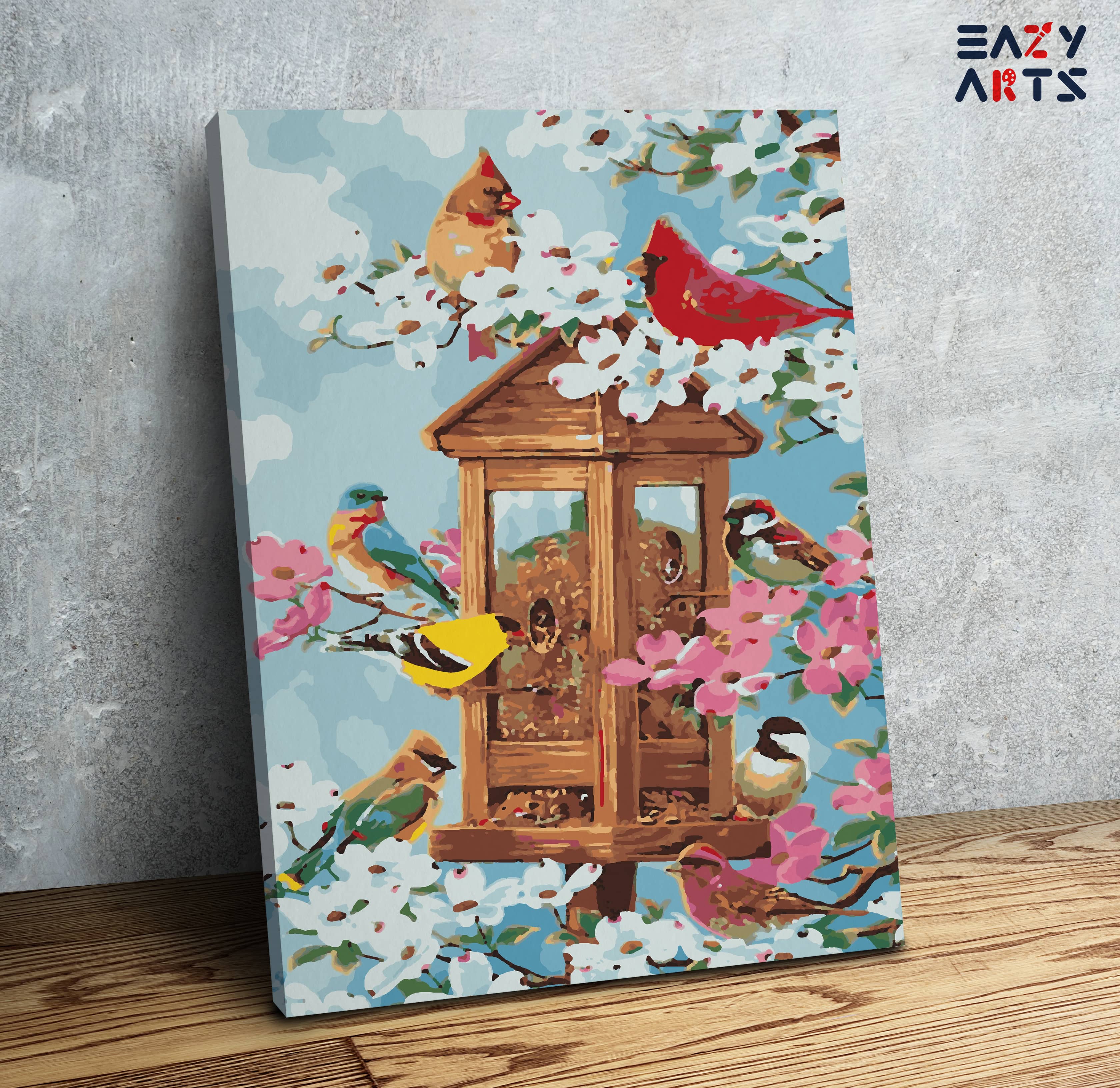 Birds In a Bird House Paint by Numbers Kit