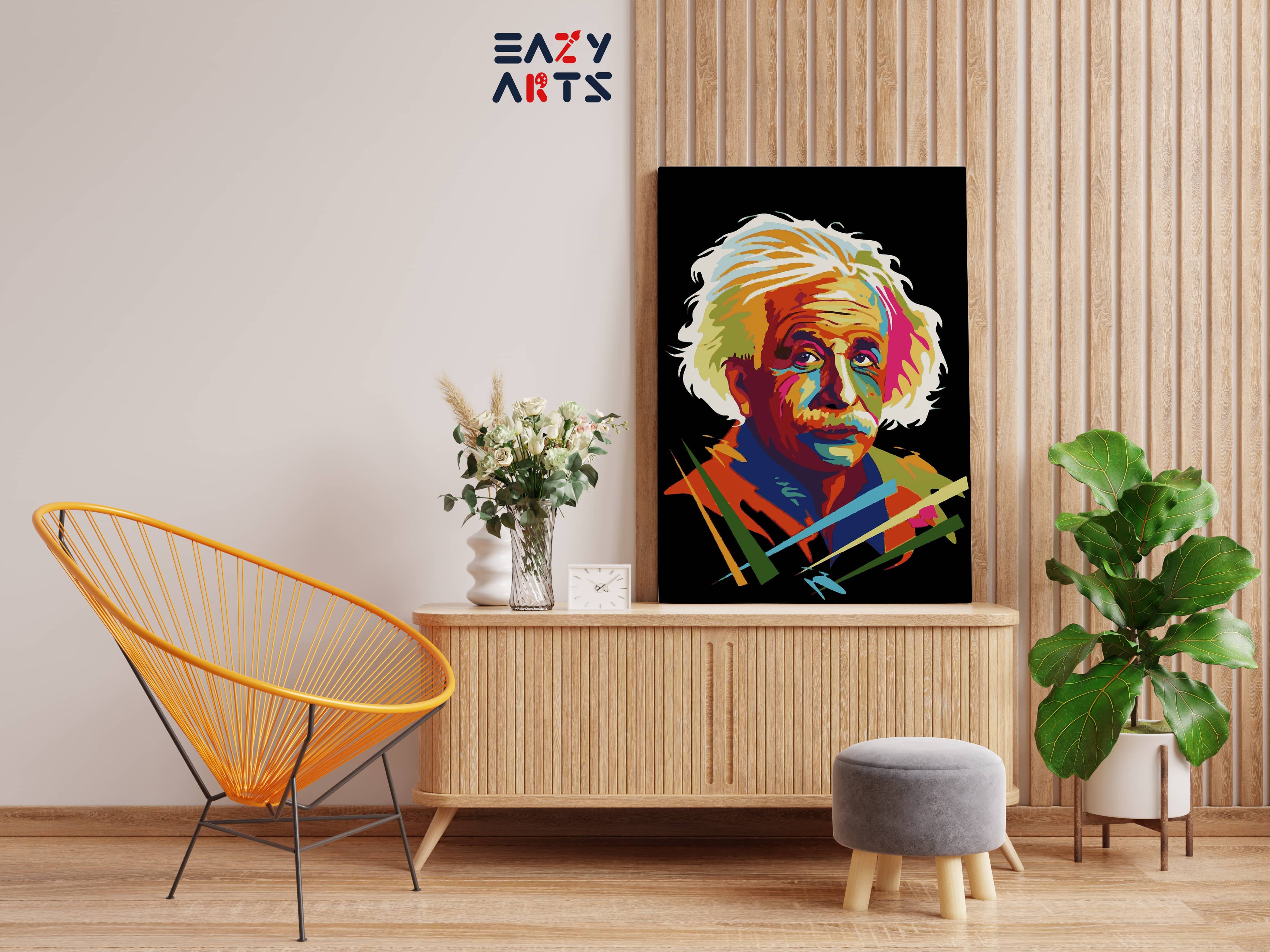 Albert Einstein Colorful Paint By Numbers kit