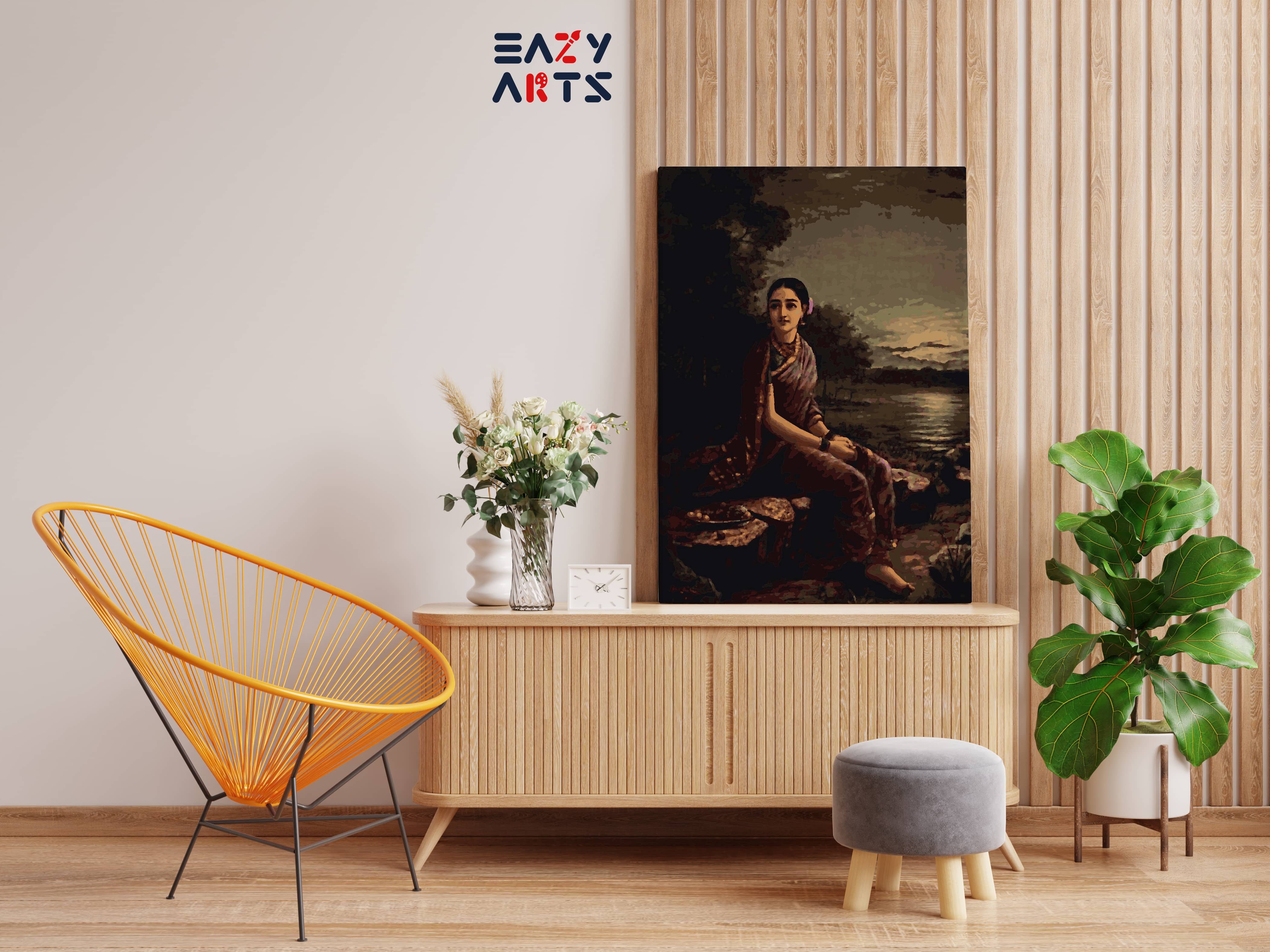 Radha In Moonlight By Raja Ravi Varma Paint By Numbers kit