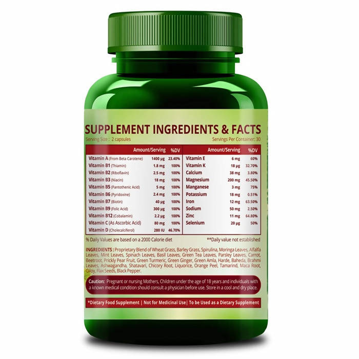 Himalayan Organics Whole Food Multivitamin For Men Vegetarian Capsules - 60 Tabs