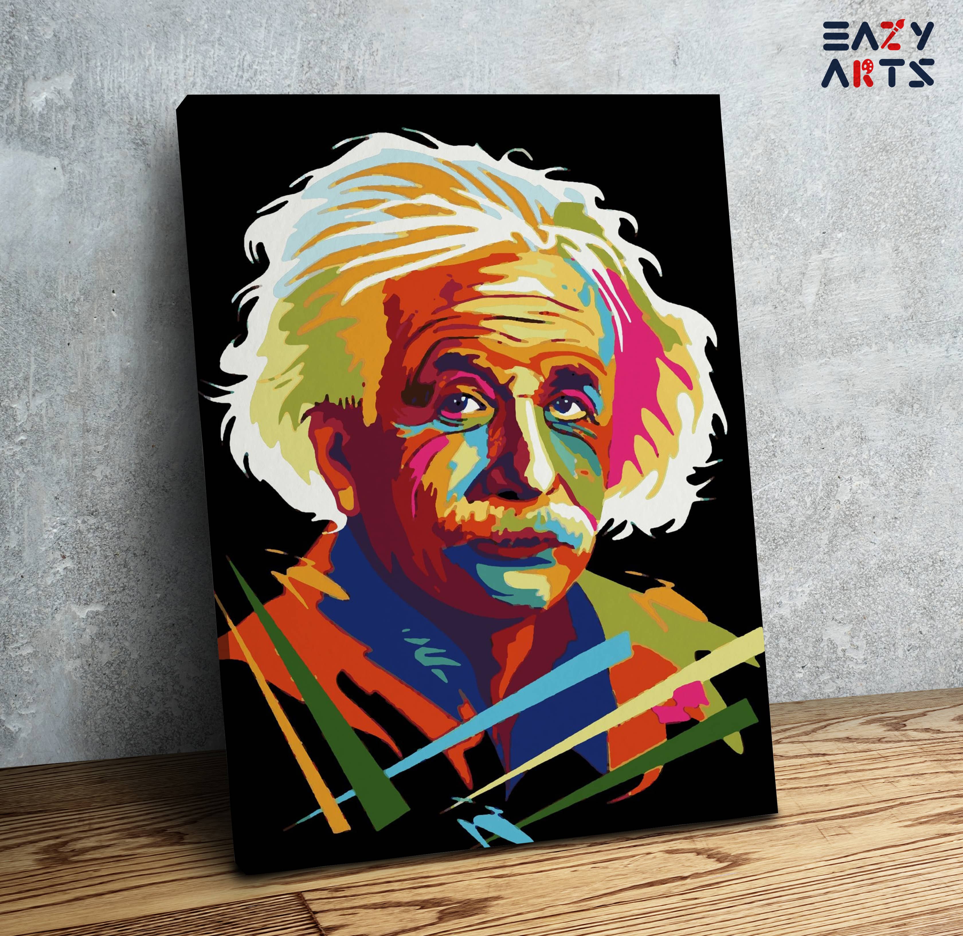 Albert Einstein Colorful Paint By Numbers kit
