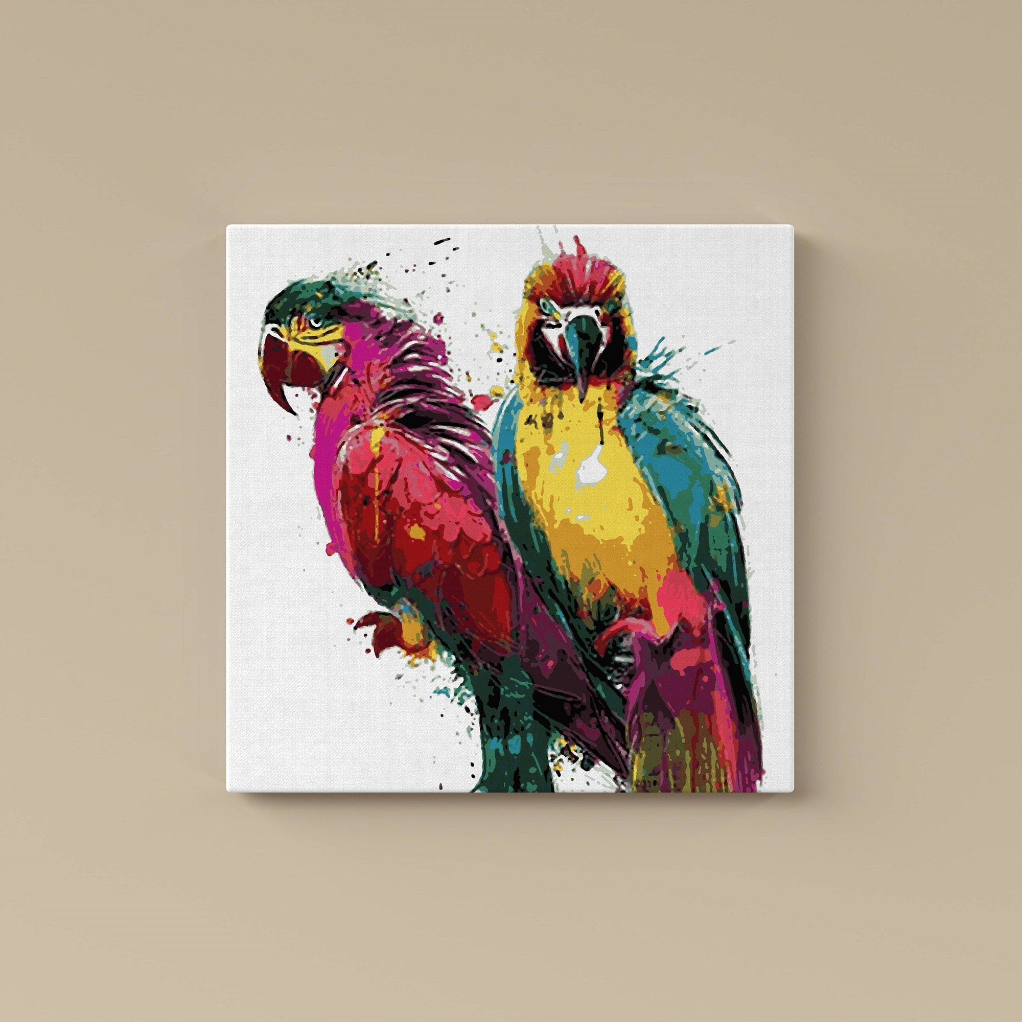 Parrots Couple Colorful Paint by Numbers Kit