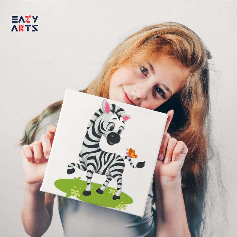 Zebra and Butterfly Paint By Numbers Kit For Kids